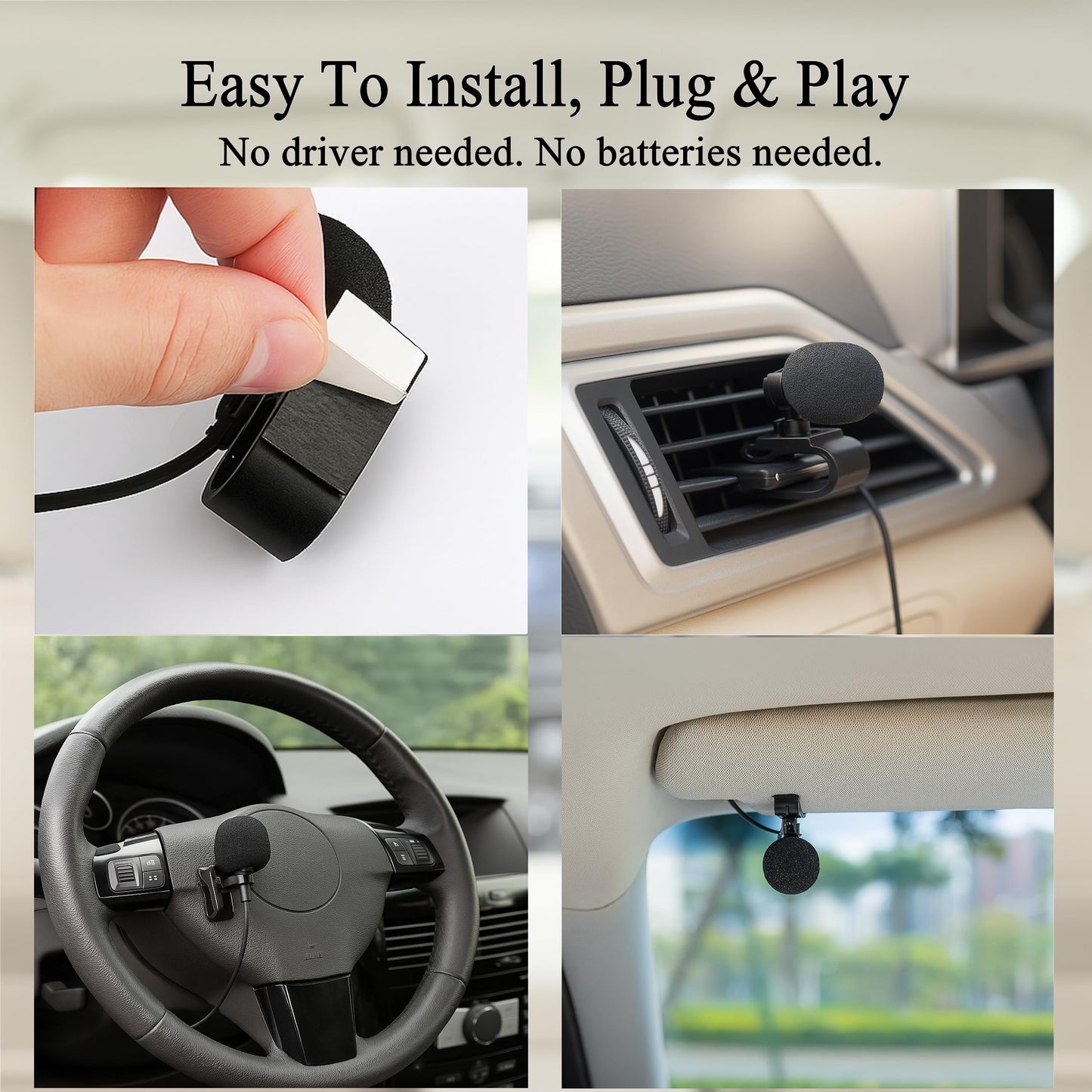 Micrófono de repuesto compatible de 3,5 mm para receptor estéreo de coche Alpine CDA CDE ILX INE INA UTE X-Series - Micrófono de tablero con clip para control de voz Bluetooth y audio de llamada