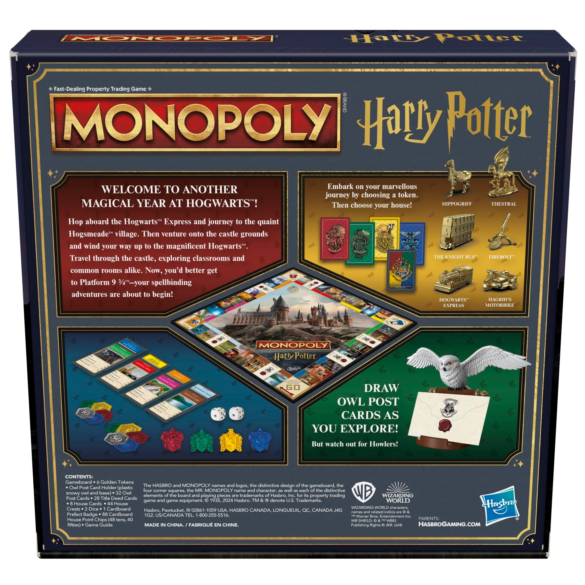 Hasbro Gaming Monopoly Harry Potter Edition Juego de Mesa | Una Aventura mágica en Hogwarts | A Partir de 8 años | 2 a 6 Jugadores | Juegos Familiares | Regalos para niños y Adultos