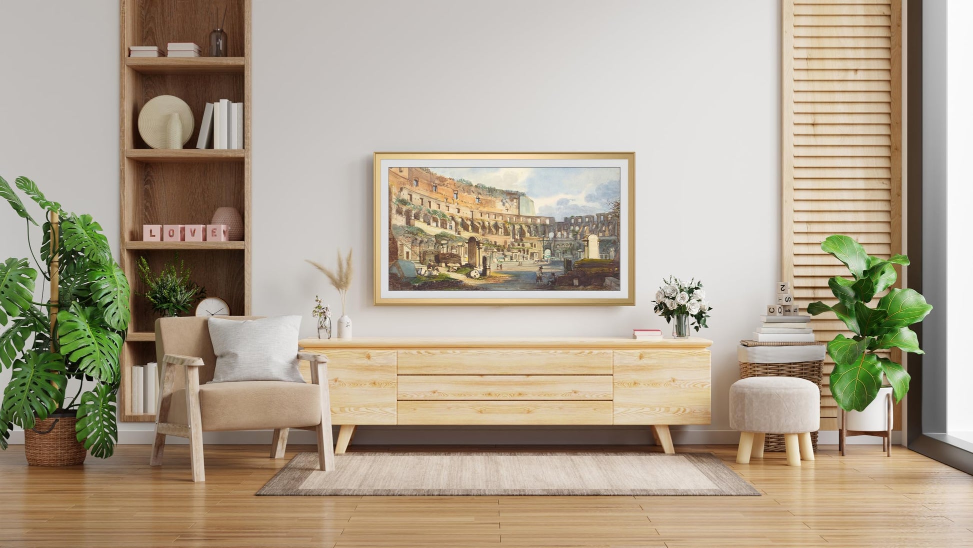 Frame My TV Deco - Marcos de aleación para TV, bisel dorado pálido, compatible solo con Samsung The Frame TV y Pro (32 pulgadas, compatible con 2021-2025)