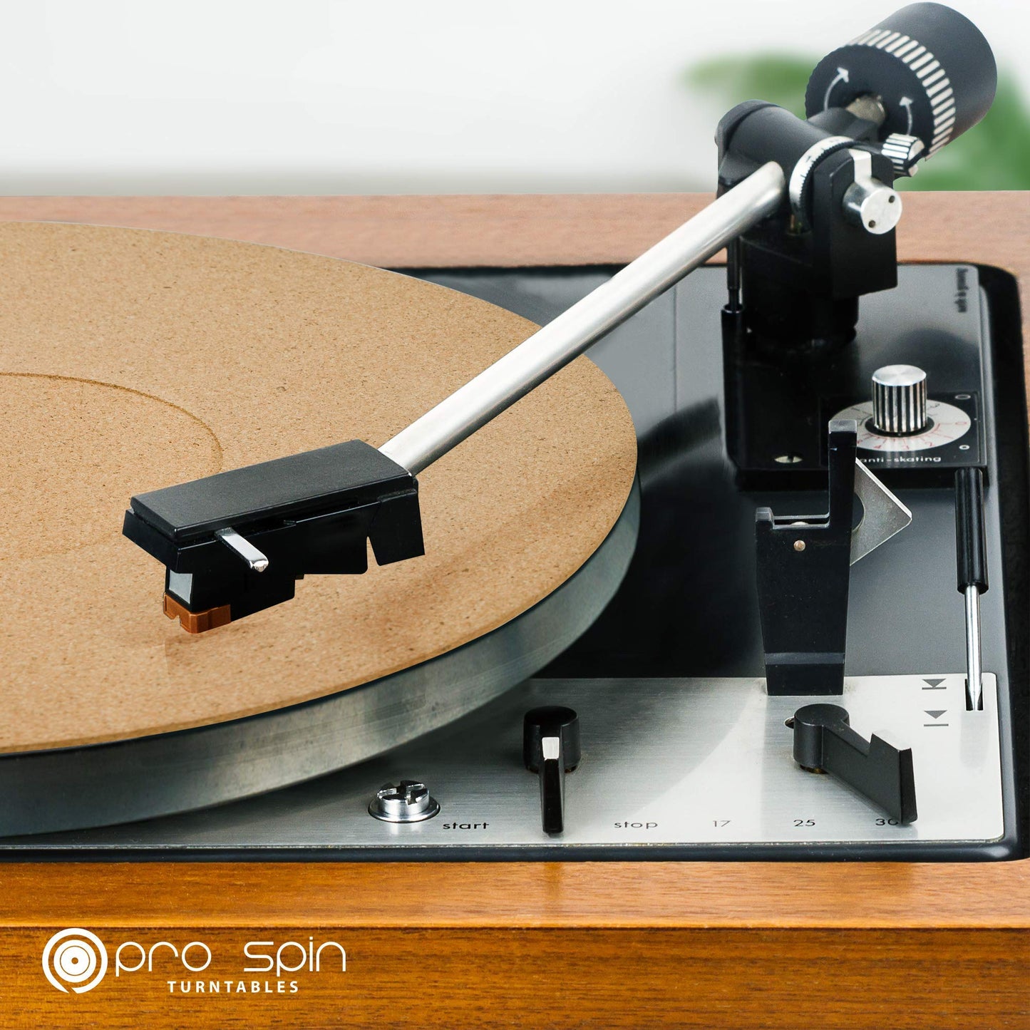 Alfombrilla de corcho para tocadiscos Pro-Spin para reproductores de discos LP de vinilo (3 mm) de alta fidelidad de sonido audiófilo, ayuda a reducir el ruido debido a la estática y el polvo