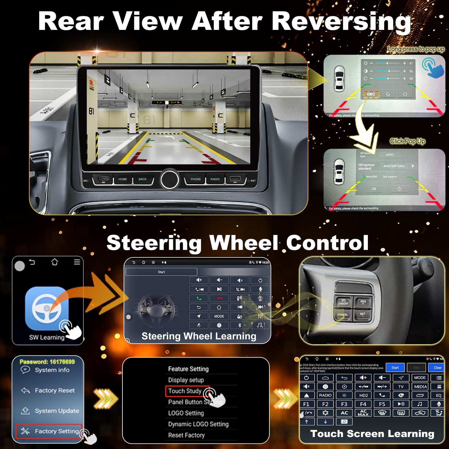 Radio Dodge Grand Caravan 2008-2020, para Chrysler Town & Country Radio 2012-2016, actualización de reemplazo estéreo de visualización táctil de 9 pulgadas, inalámbrico Carplay Android Auto, cámara de