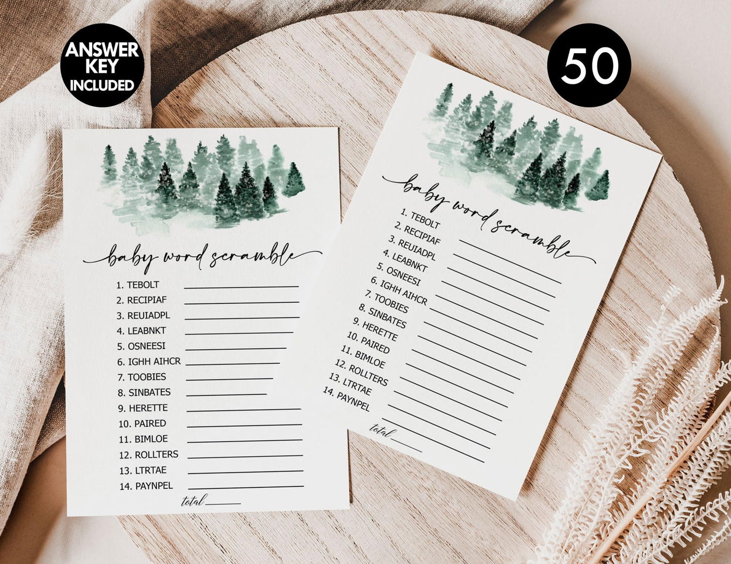Juego de 50 cartas para baby shower de palabras (50 cartas) divertido juego de actividad, género neutro niño o niña, bebé hace frío fuera del invierno decoraciones del país de las maravillas que la