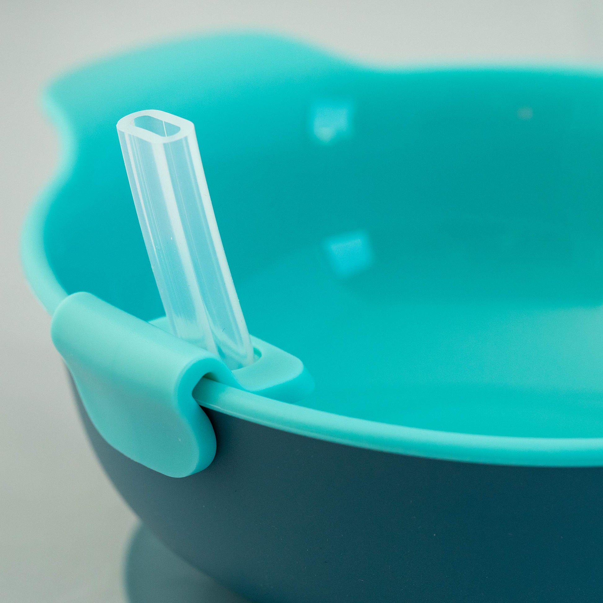 Plato para Snack PAPU BABY Azul con Popote Desmontable y Base de Succión