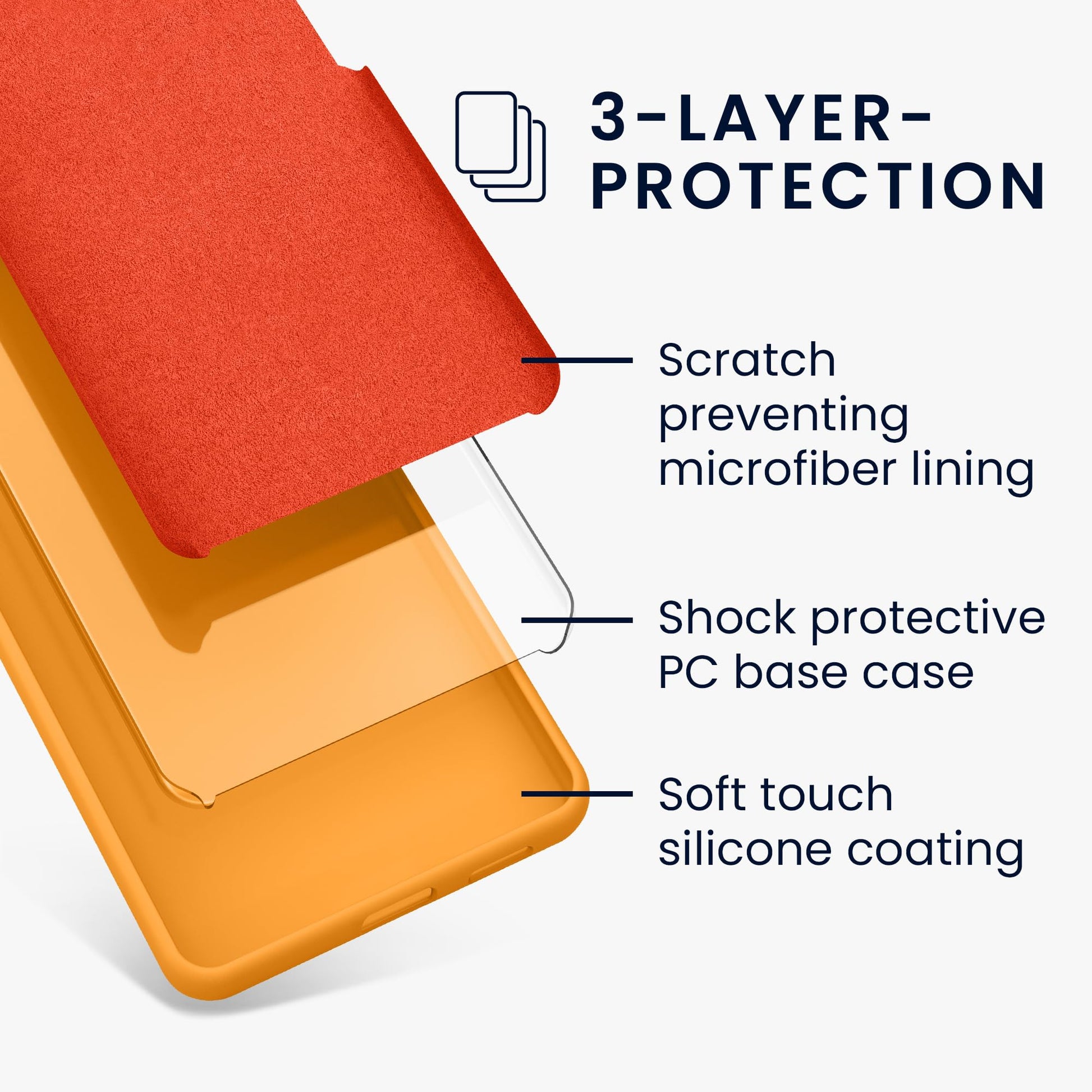 kwmobile Carcasa Compatible con Google Pixel 8a Funda - Case TPU y Silicona antigolpes - Apto Carga inalámbrica - Naranja afrutado