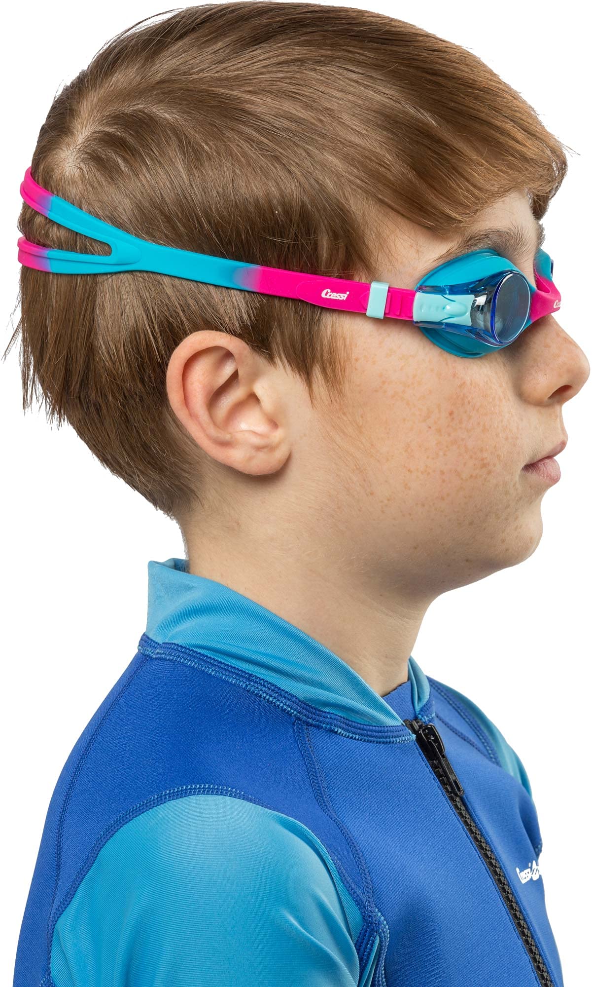 Cressi Dolphin 2.0, Azure/Rosado, Clear Lens, Goggles De Natación Juventud Unisex, Talla Única