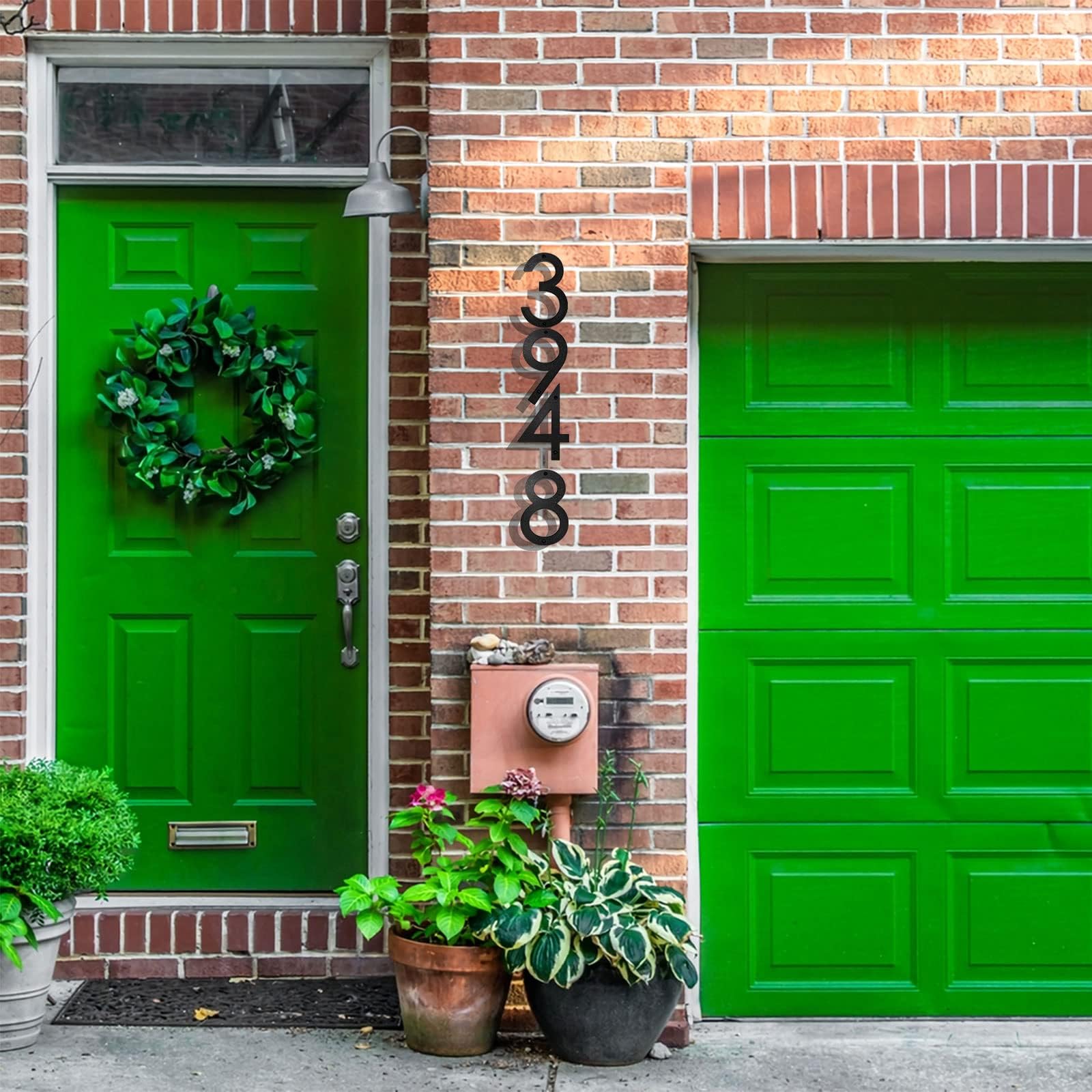 GLINTYU Numeros para Casa Exterior, Altura 20 cm, Material ABS Engrosado de 8,3 mm, Negro Mate, Fácil de Instalar y Resistente, Adecuado para Uso Residencial, de Oficina, Piso y Calle (2)