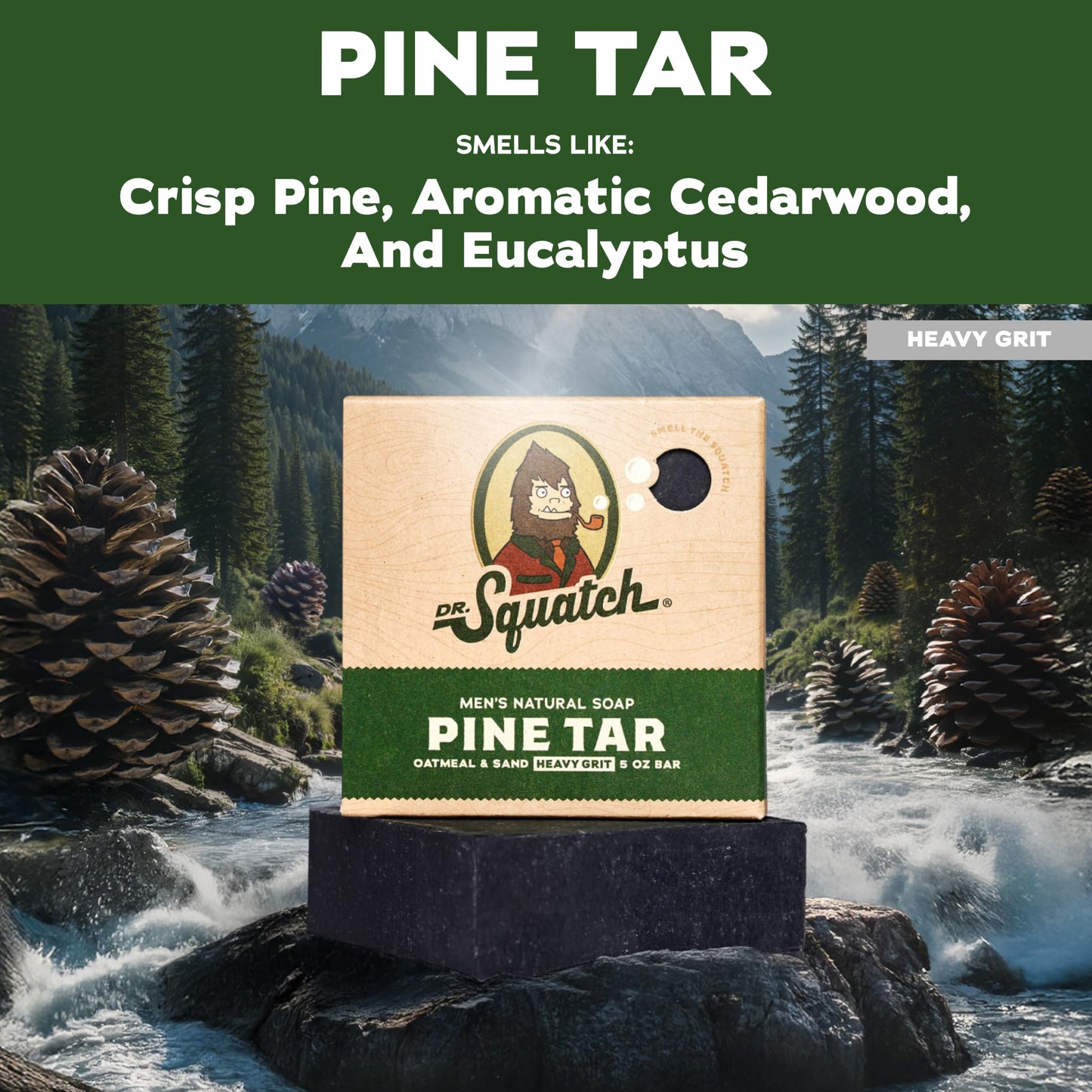 Dr. Squatch Pine Tar Soap 3-pack Bundle Ãƒ¢Ãƒ'Ãƒ'â'¬Ãƒ'Ãƒ'ââ‚¬Å“ Mens Bar with Natural Woodsy Scent and Skin Exfoliating Scrub Ãƒ¢Ãƒ'Ãƒ'â'¬Ãƒ'Ãƒ'ââ‚¬Å“ Handmade with Pine, Hemp, Olive Organic Oils in USA (3 Bar Set)
