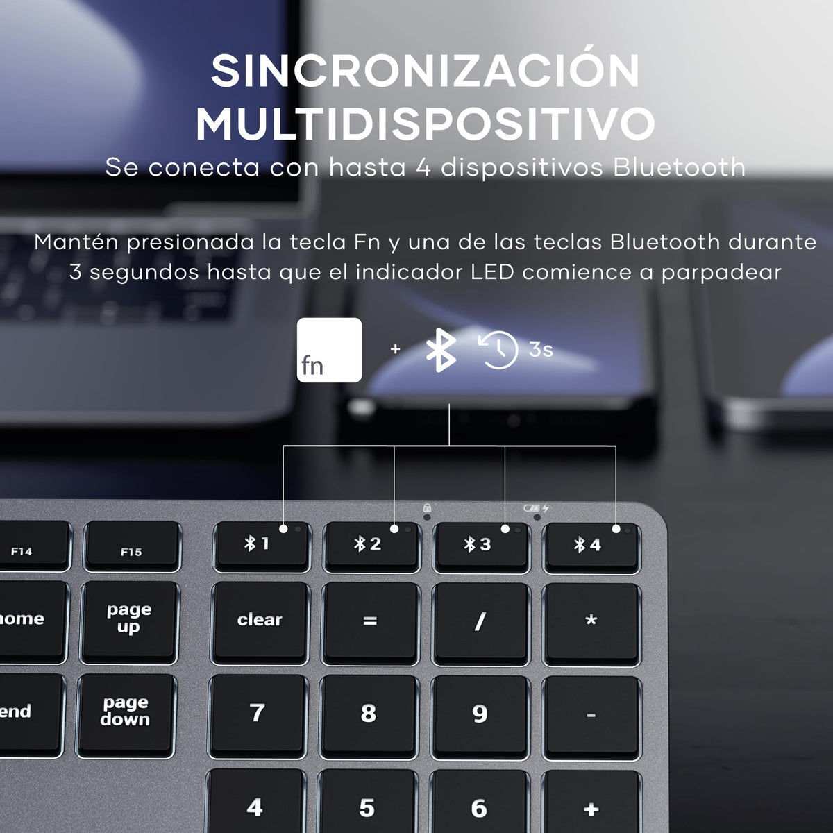 Teclado Bluetooth SATECHI Gris Espacial Retroiluminado Slim X3