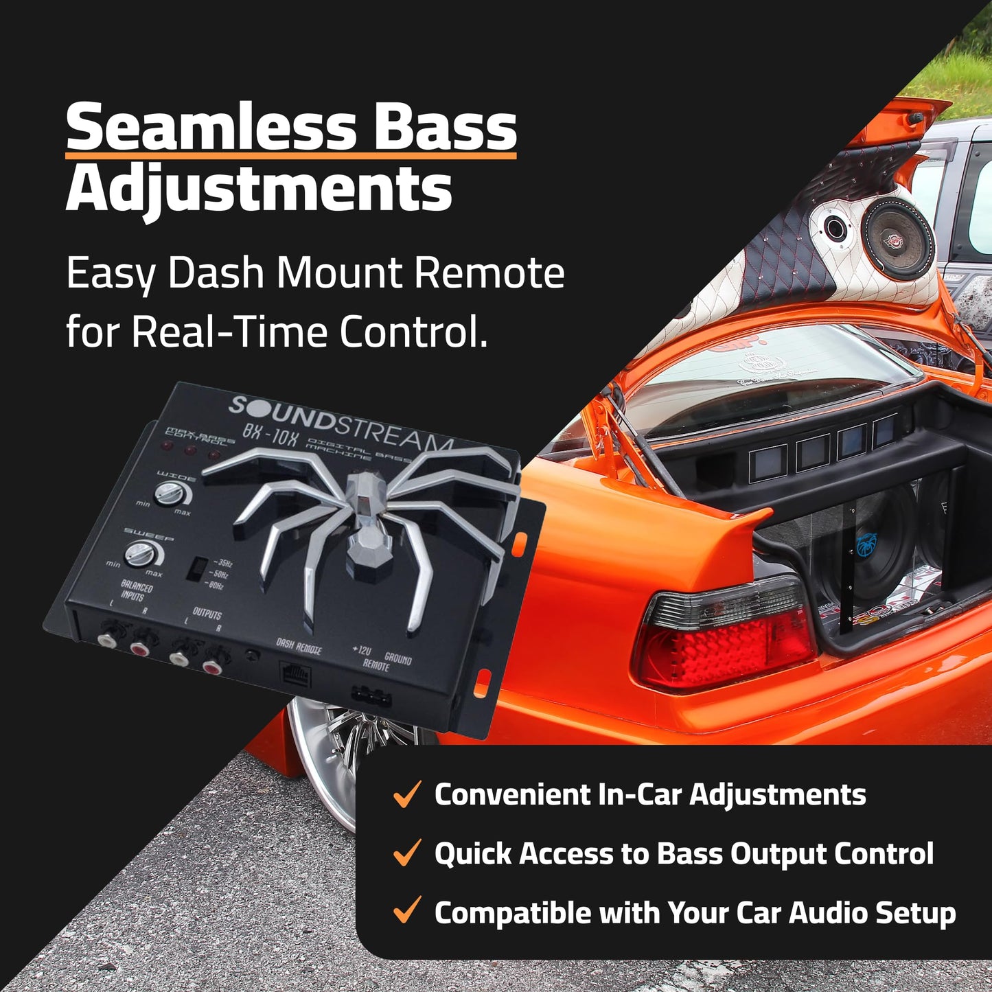 Soundstream Bx10x - Procesador de reconstrucción de Graves, Color Negro, Procesador de Graves, 10.75in. x 8.75in. x 2.5in., Negro