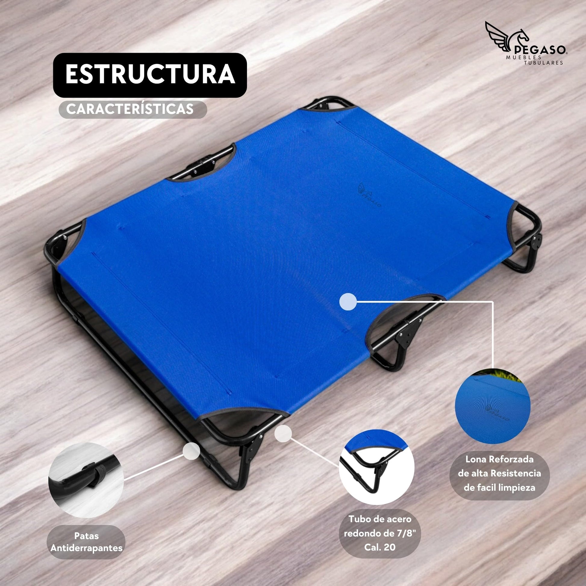 Cama Elevada para Perro PEGASO Azul Rey Transpirable Extra Grande