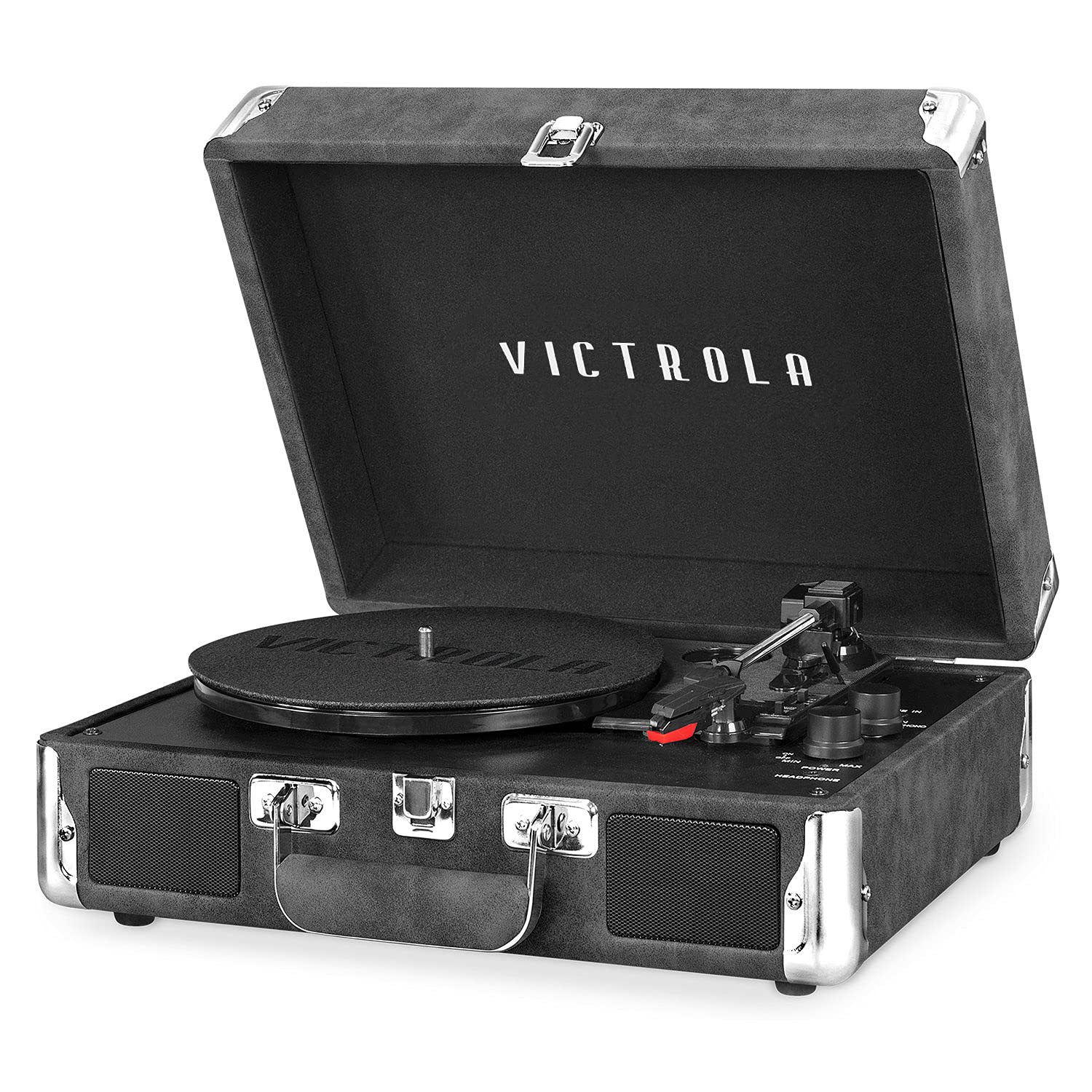 Tocadiscos Victrola Negro Gris Bluetooth con Altavoces Clásico de 3 Velocidades