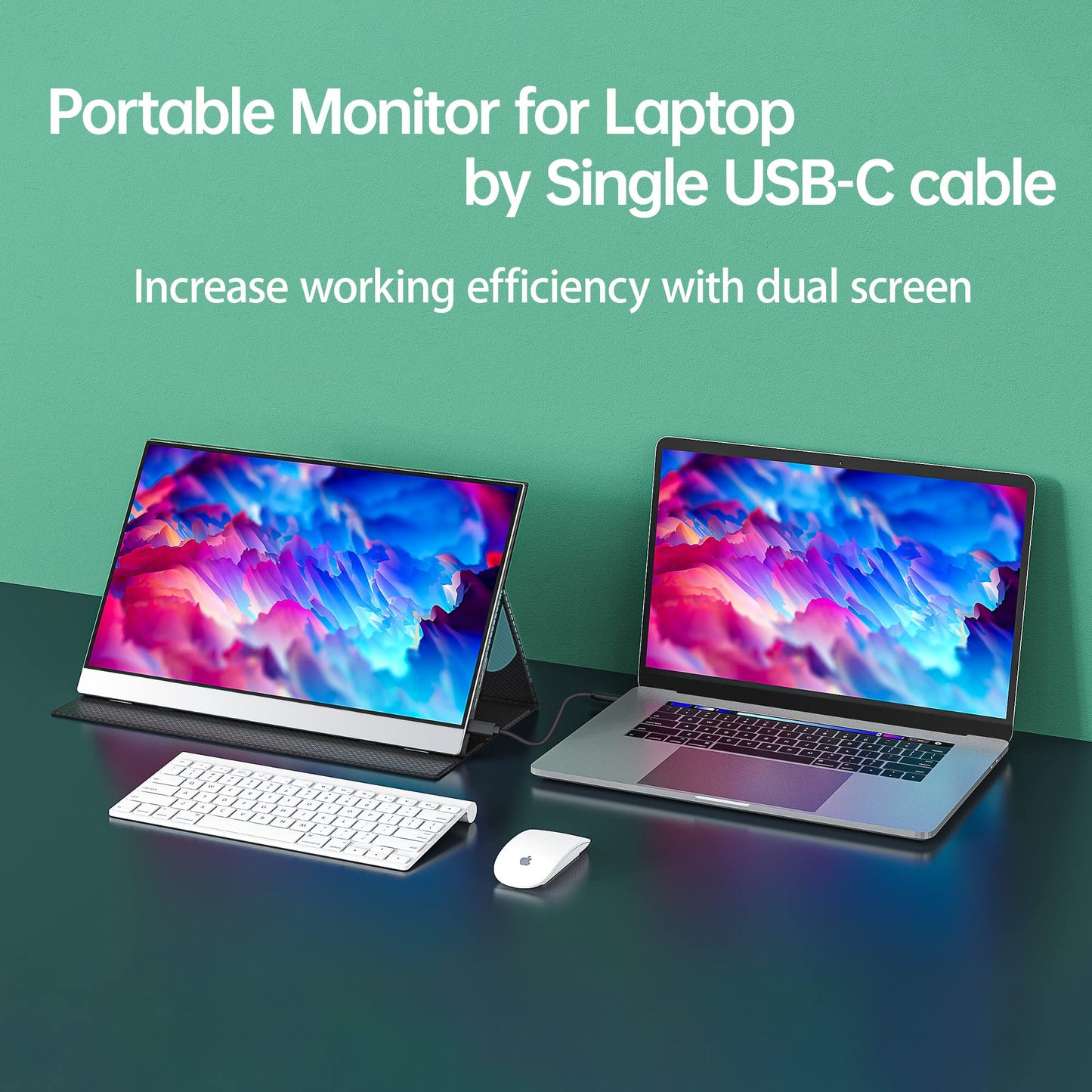 Cocopar - Monitor portátil para portátil - Monitor de viaje FHD HDR de 15.6 pulgadas 1080P con USB-C HDMI para laptop, PC, Mac, Surface Xbox PS4/5, VESA Montable
