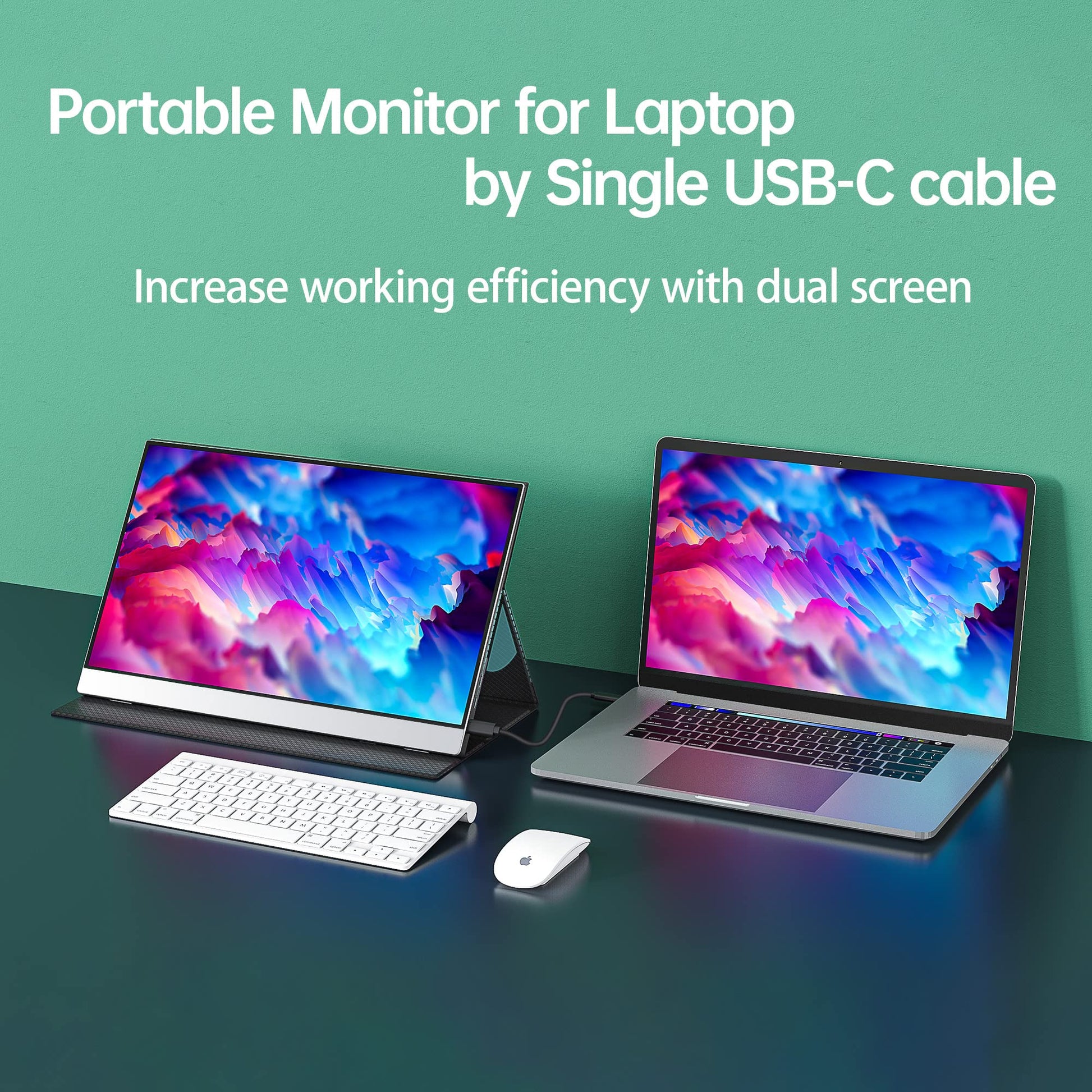 Cocopar - Monitor portátil para portátil - Monitor de viaje FHD HDR de 15.6 pulgadas 1080P con USB-C HDMI para laptop, PC, Mac, Surface Xbox PS4/5, VESA Montable