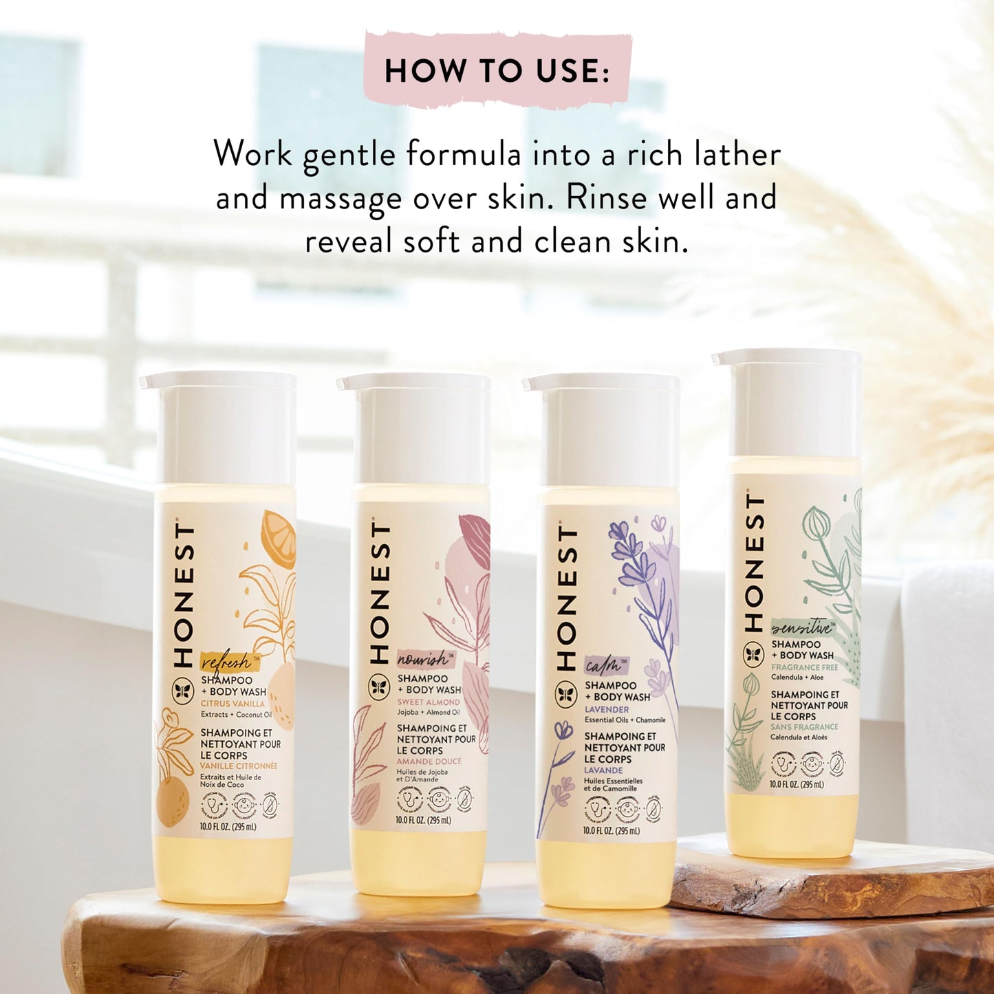 The Honest Company Gently Nourishing Shampoo & Body Wash, Sweet Almond, 10 Fluid Ounce