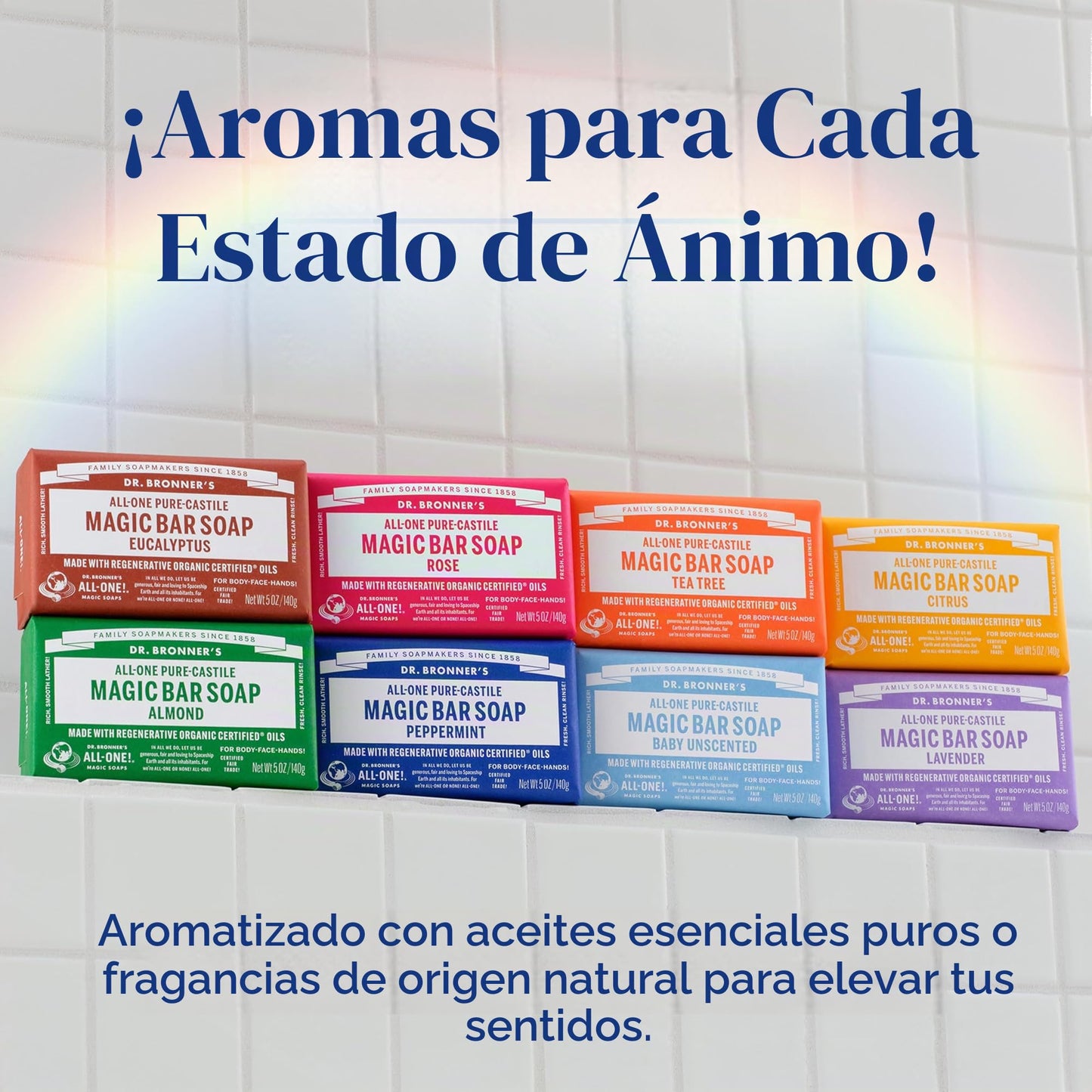 Dr. Bronner's | Jabón de castilla orgánico en barra, fórmula concentrada, relajación aromática y equilibrio natural, con aceite esencial de Lavanda, aroma Lavanda (2 pack)