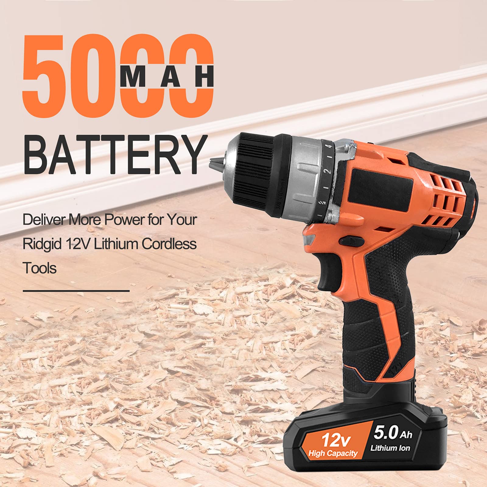 Batería de Litio Advtronics Compatible con Ridgid R82049 R82059 12V 5,0Ah