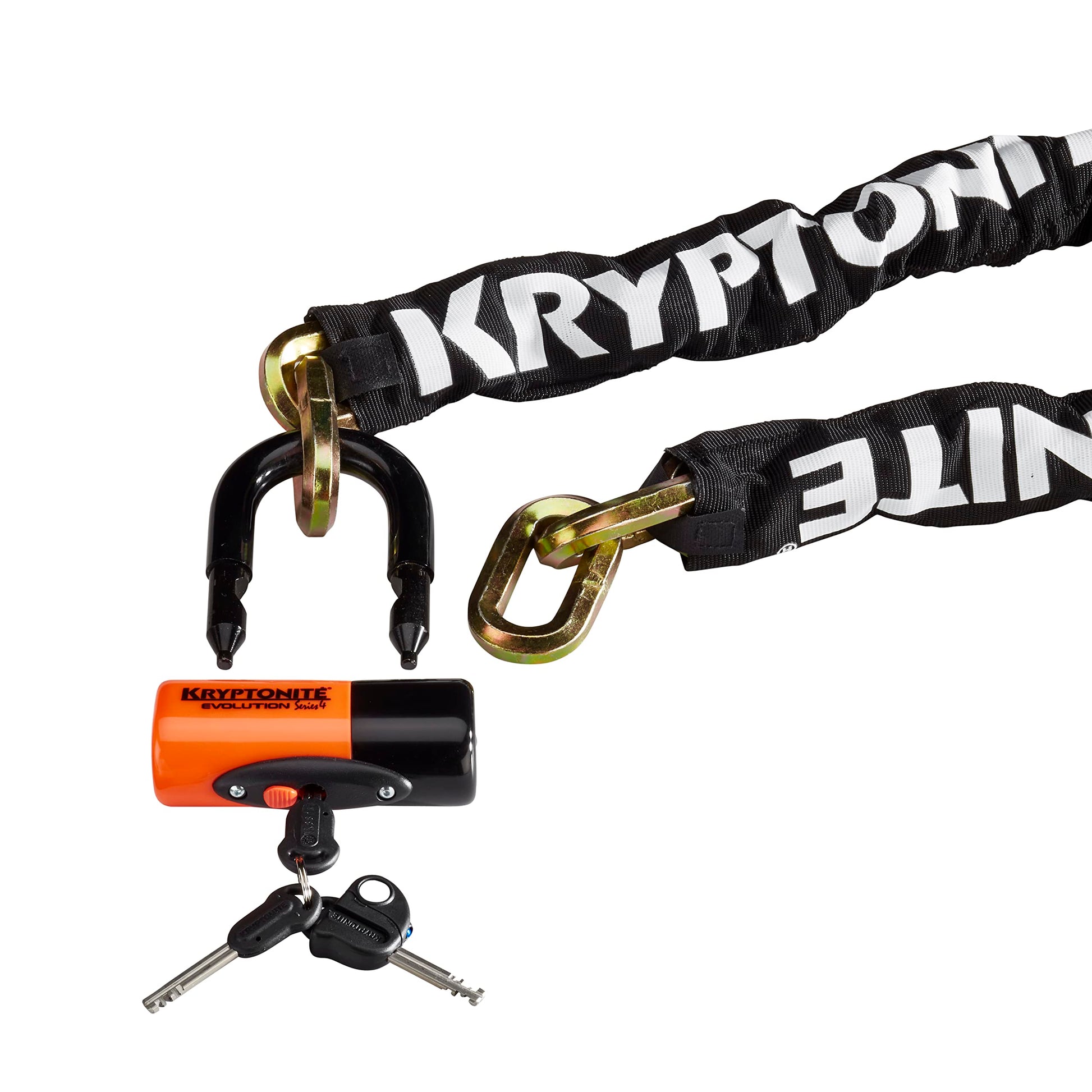 Kryptonite 999515 negro 12mm x 39" (1210) New York Chain and Evolution Series-4 Orange 14mm Disc Lock