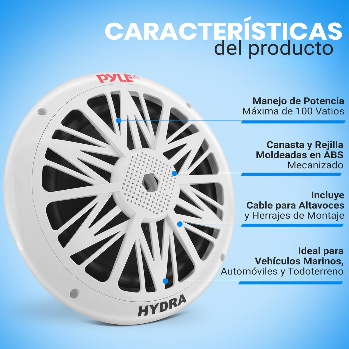 Altavoces Marinos Pyle Blancos Dobles Resistentes 300W