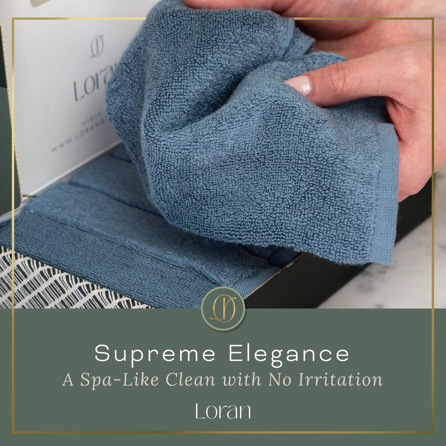 Loran Luxury Bamboo Viscose - Juego de 6 paños suaves, aspecto y sensación de spa, lujoso paño de viscosa de bambú sedoso para la limpieza de la piel, 10 x 10 pulgadas, paño de marea