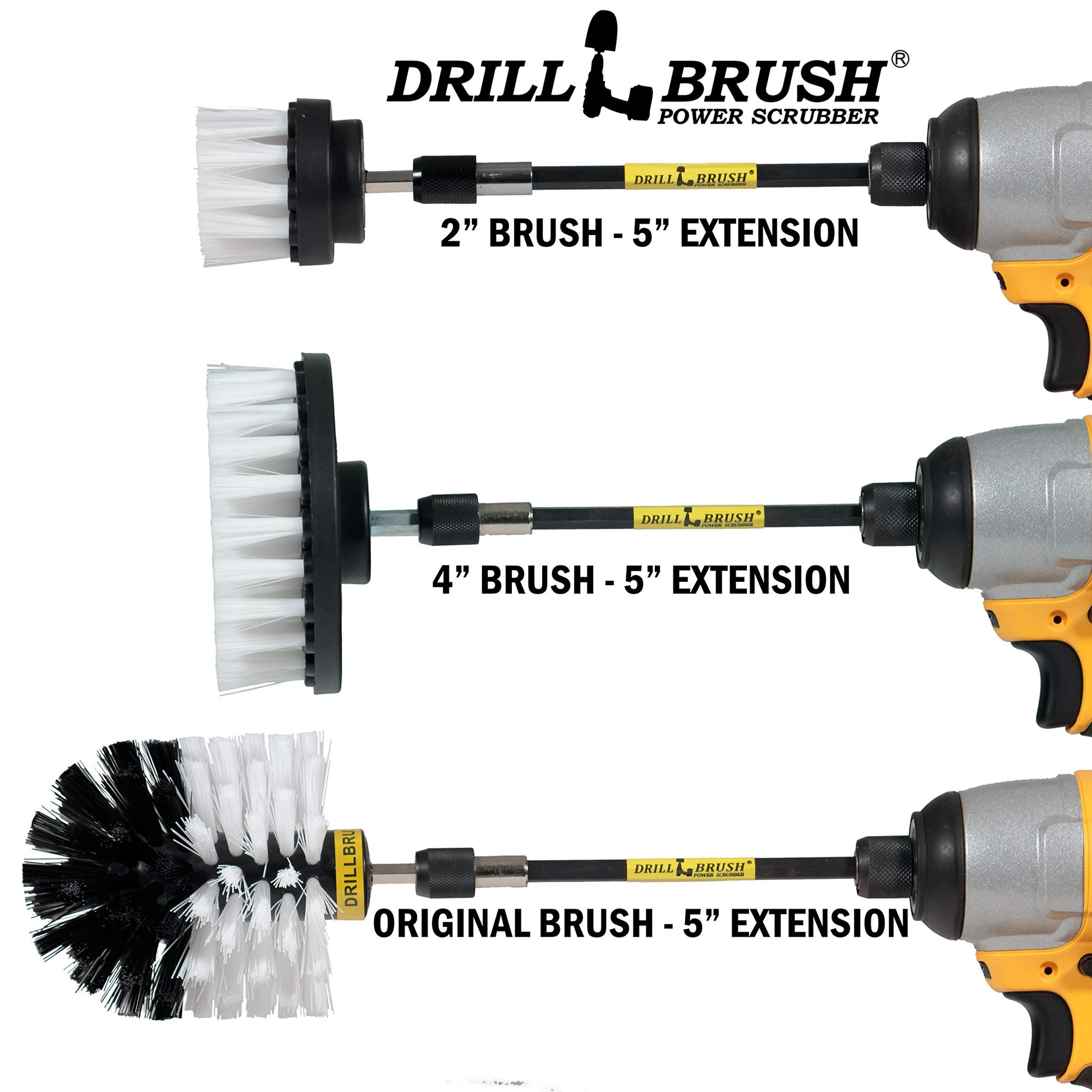 Lavado de Autos y Detallado Power Kit Cepillo con largo alcance extensión extraíble. Auto Care conjunto incluye diverso tamaño tres, reemplazable, blanco suave del depurador Cepillos con cambio rápido