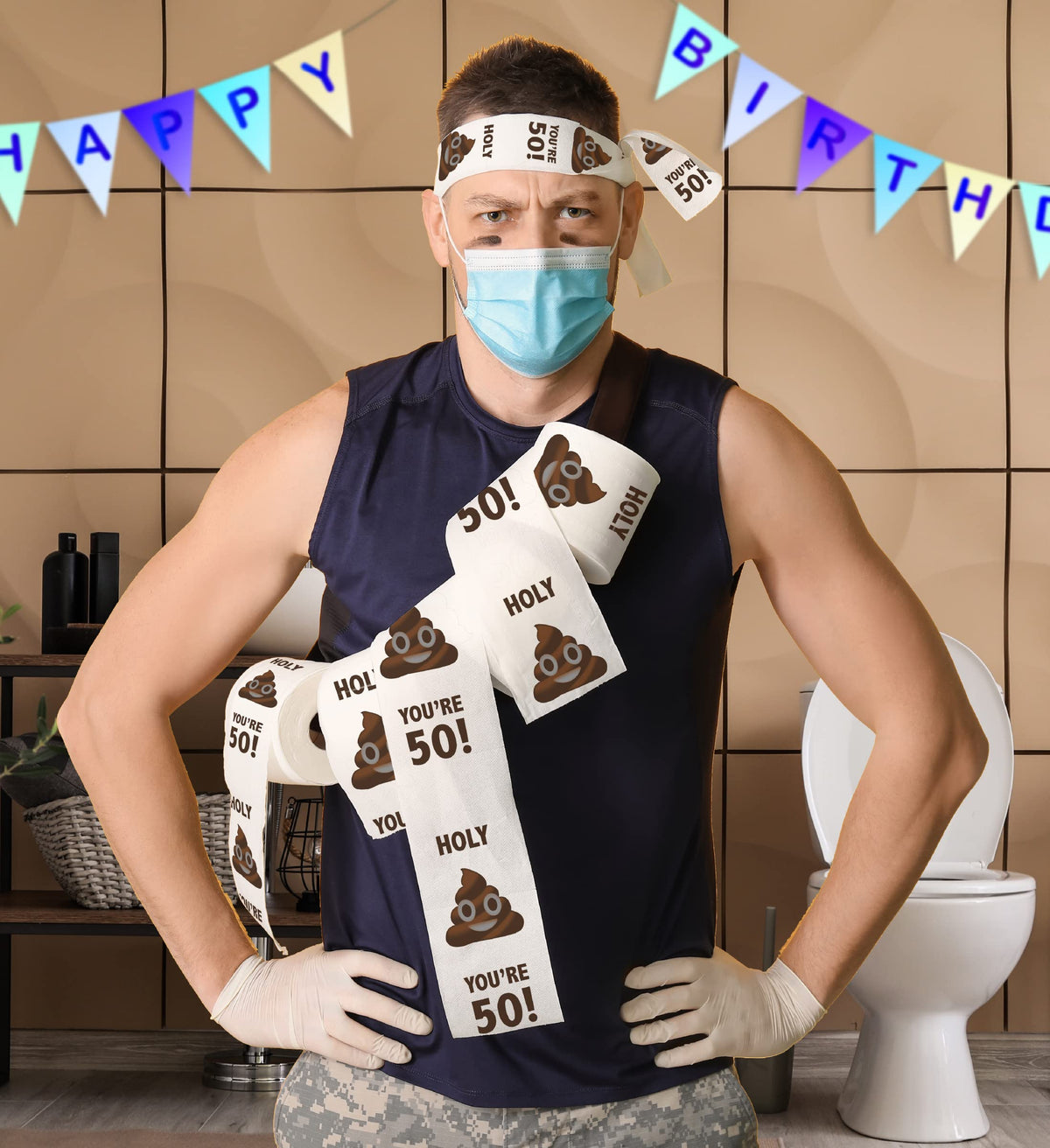 Papel Higiénico TP Impreso Cumpleaños 50 Divertido Regalo Sorpresa