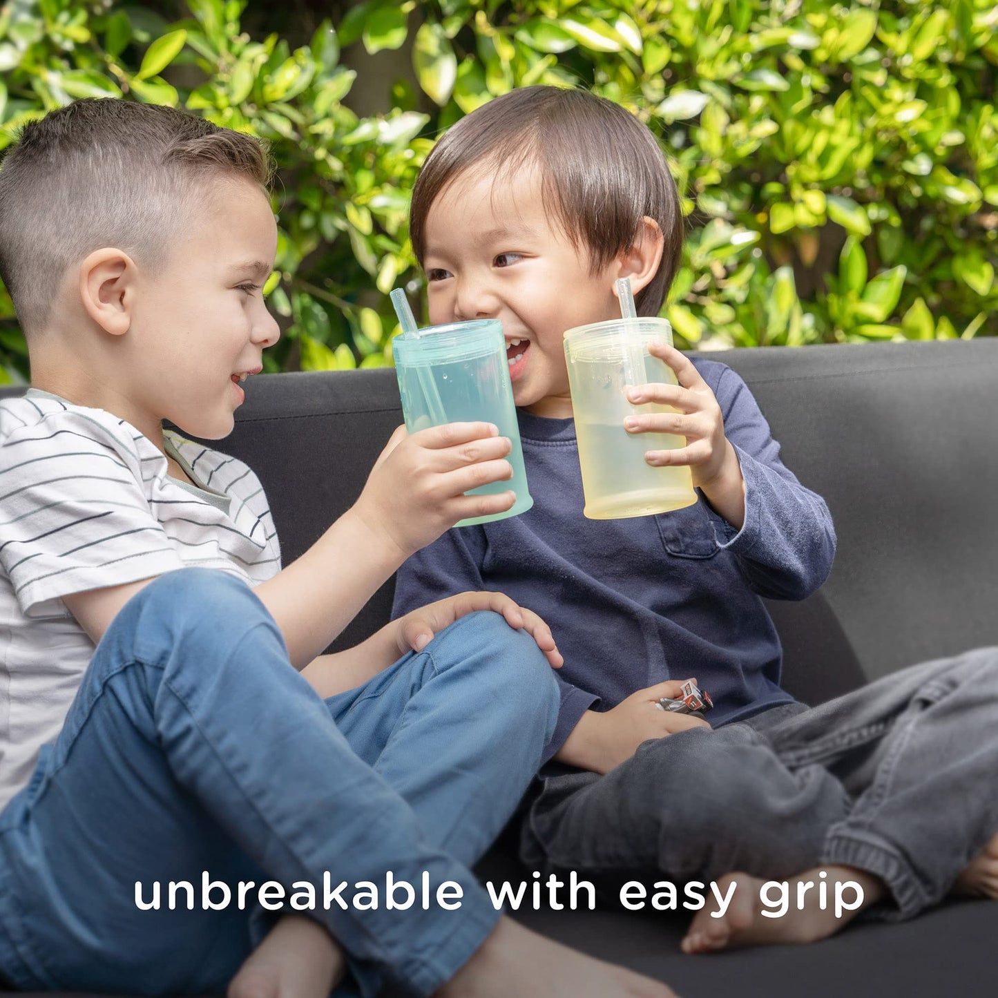Olababy Taza de Entrenamiento de Silicona Vista Transparente con Tapa de Pajita | Entrenador Sippy para Niños Pequeños 12m+ | Tazas Irrompibles para Beber Agua para Niños 2a+ | Suministros de Destete