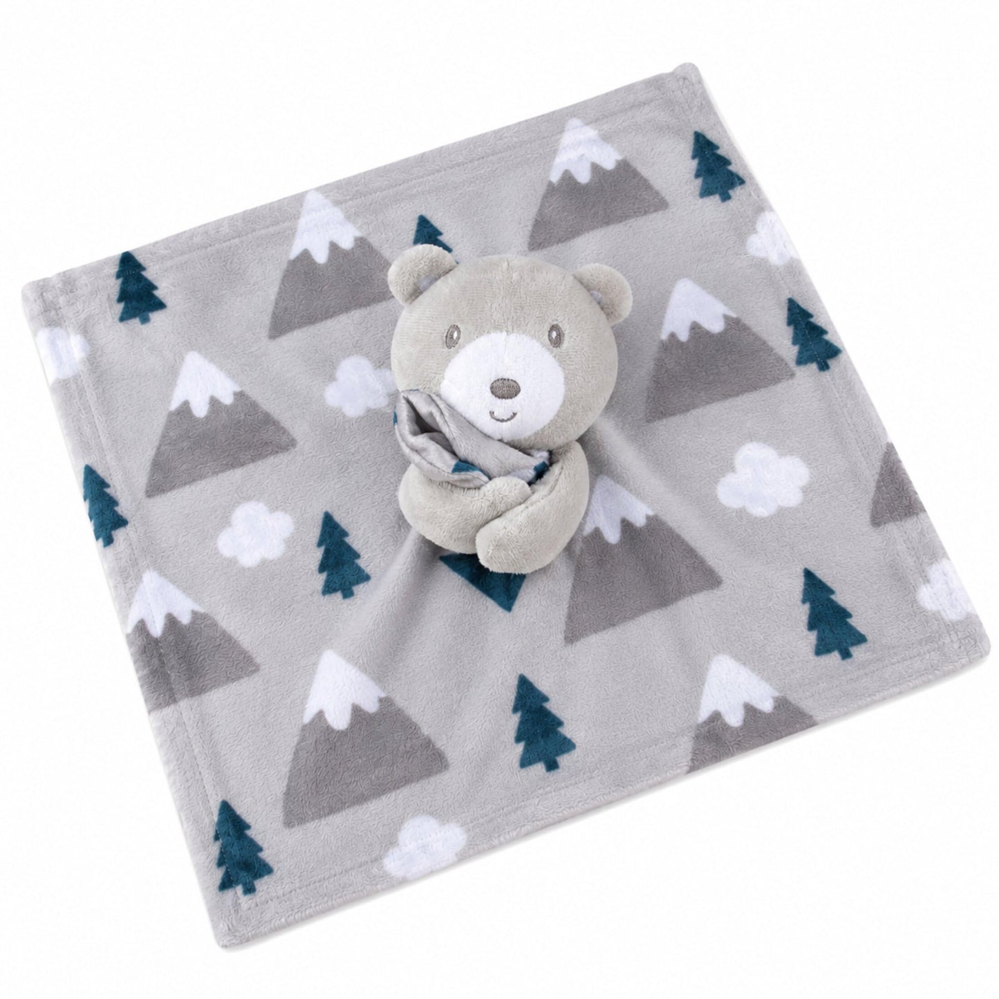 Minky Animal Snuggler Lovey Manta para niños, bebés, niños, niñas, manta de seguridad neutra de género con animal de peluche (querido oso gorro de nieve)