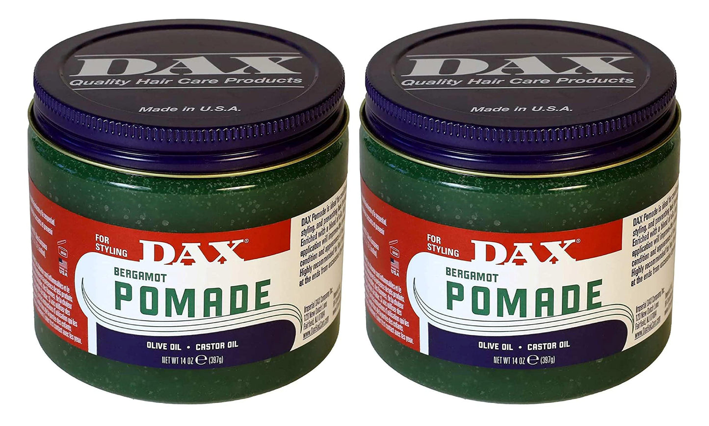Dax Pomade (Bergamot) 14oz. Jar (2 Pack) by DAX