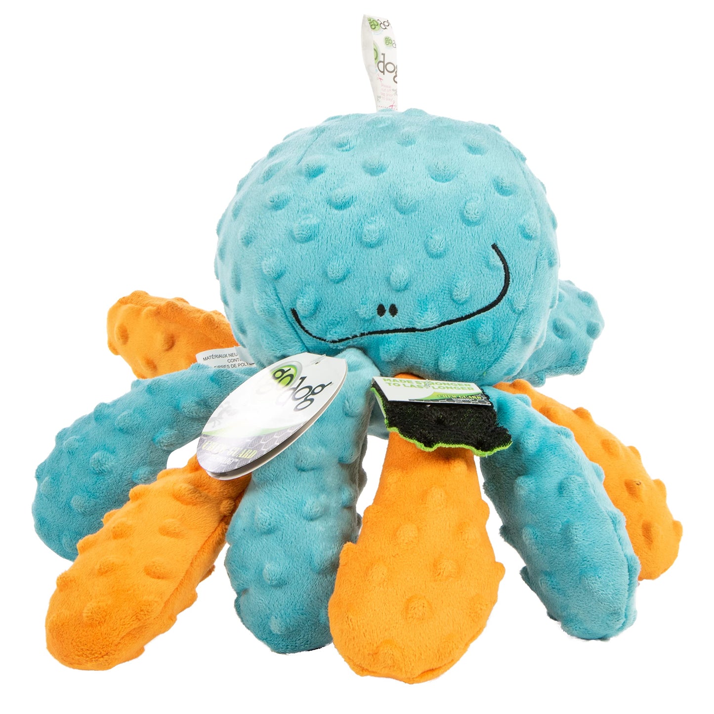 goDog Crazy Tugs - Juguete de Peluche chirriante para Perro, diseño de Pulpo chirriante, tecnolog de protección para Masticar, Multicolor, Grande