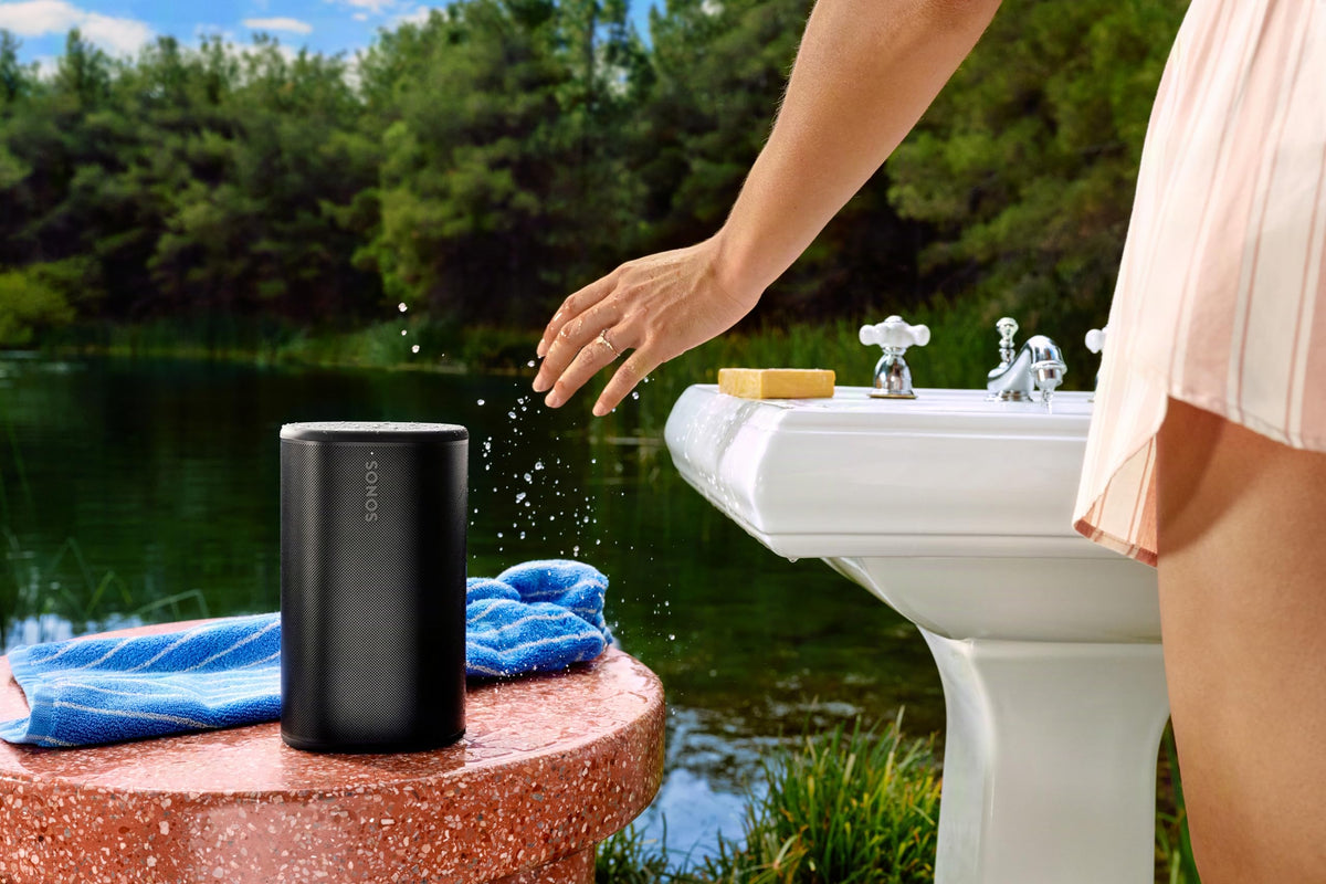 Bocina Portátil Sonos Negro Sonido Estéreo Bluetooth WiFi 24 Horas Compatible con Alexa