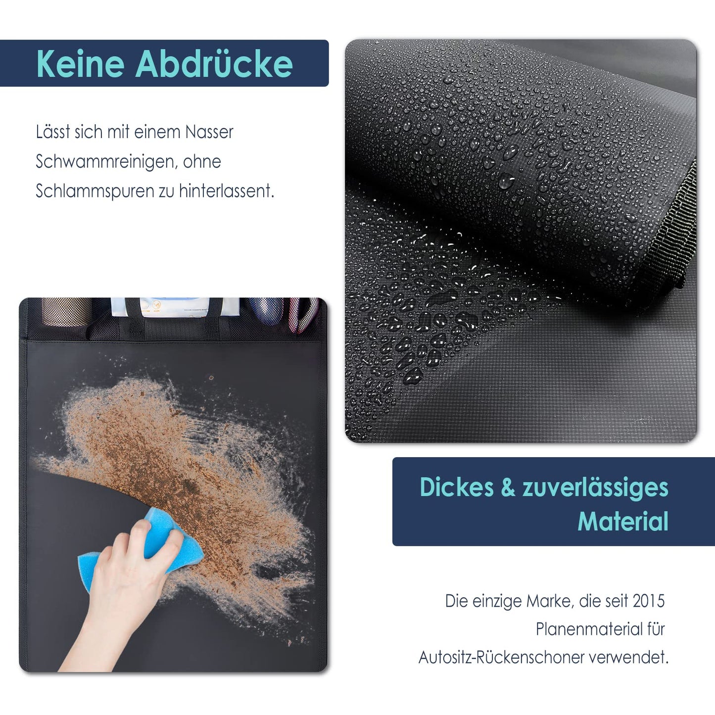 Termichy Protector del Asiento para Coche- Funda Trasera con Protección de Ruedas con Organizador Trasero- Protector de Asiento Trasero (2 PCS)