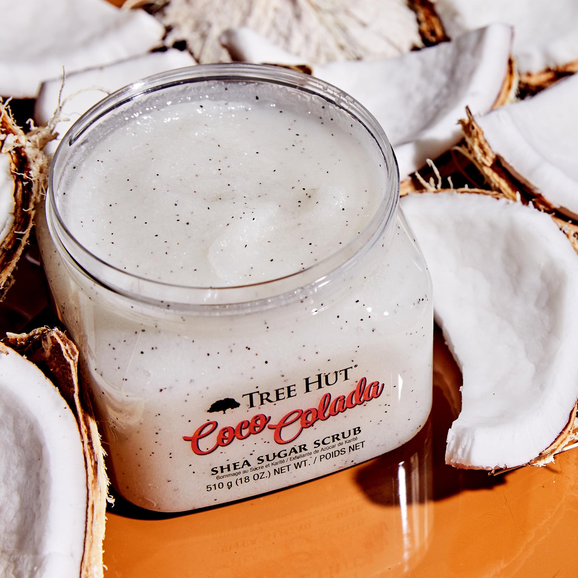 TREE HUT, Coco Colada Shea Sugar Scrub, Exfoliante Corporal de Azúcar Natural con Manteca de Karité y Esencia de Coco y Piña, Exfolia e Hidrata la Piel, 510 gramos