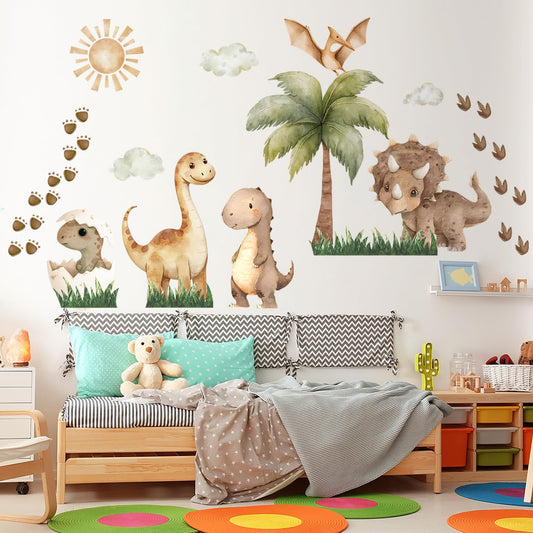 Calcomanías de Pared Dinosaurio Extragrandes Bohemio Palmera para Habitación Infantil