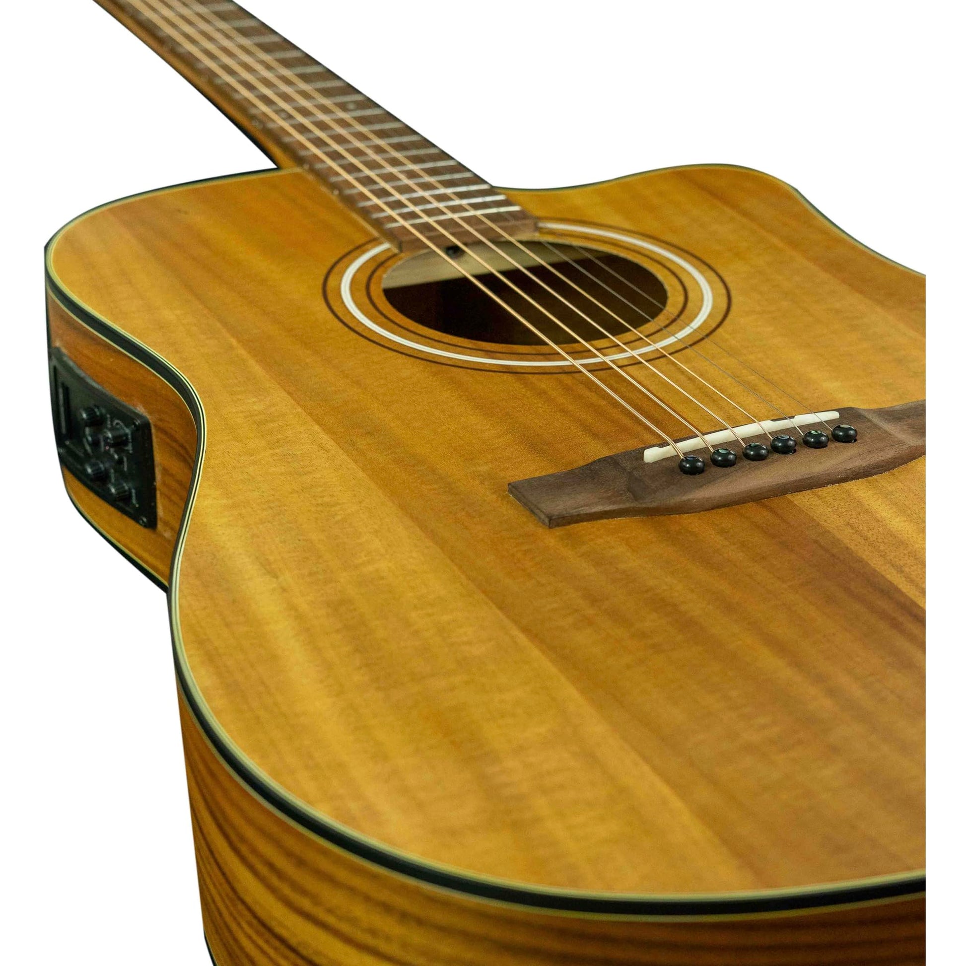 BAMBOO, Guitarra Electroacústica Harmony Koa con Funda Acolchada, 41 pulgadas, madera Koa