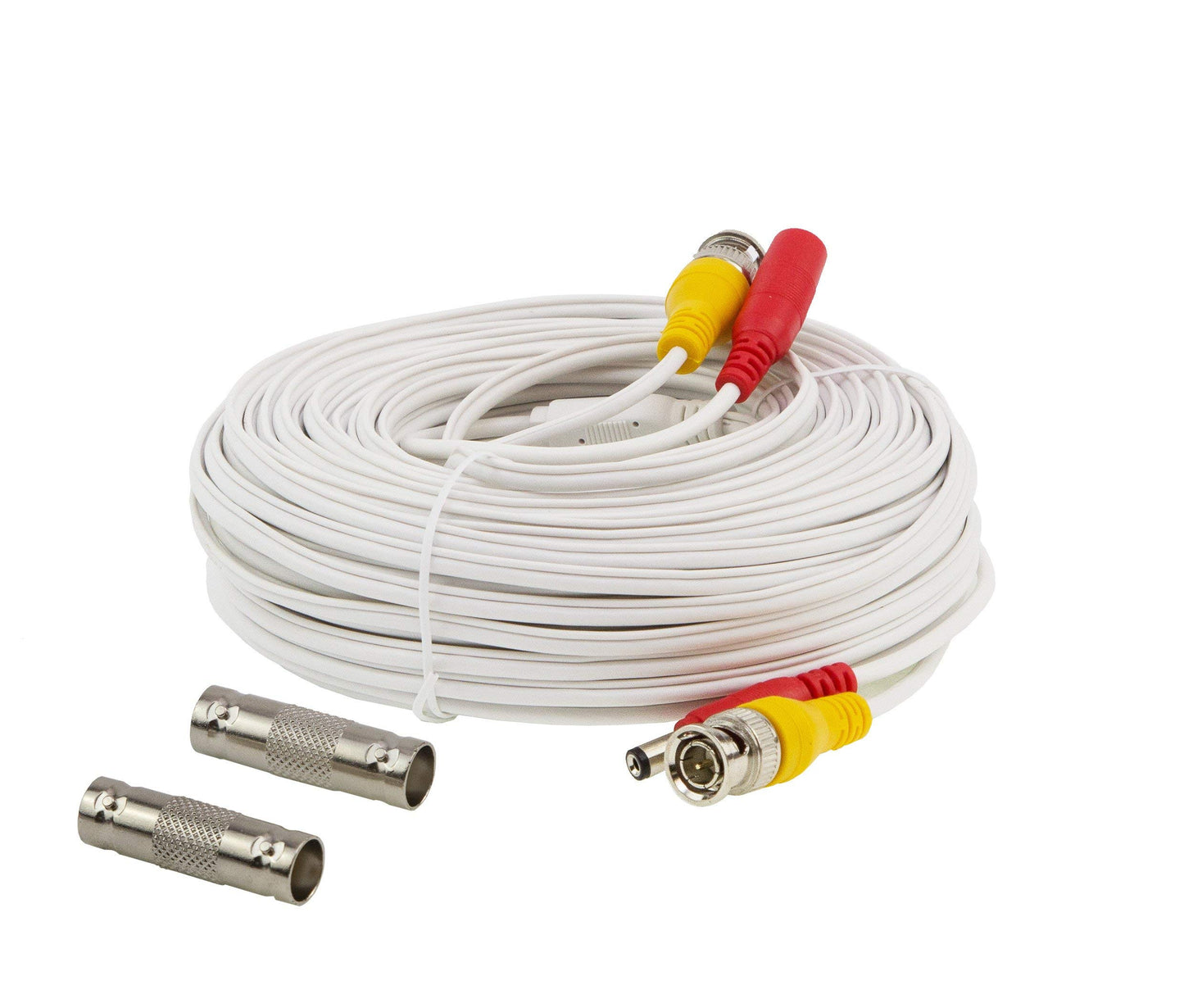 InstallerCCTV Cable de extensión de cámara de 100 pies, cable de alimentación y video BNC todo en uno prefabricado con conector para sistema de video de cámara de seguridad CCTV - Blanco