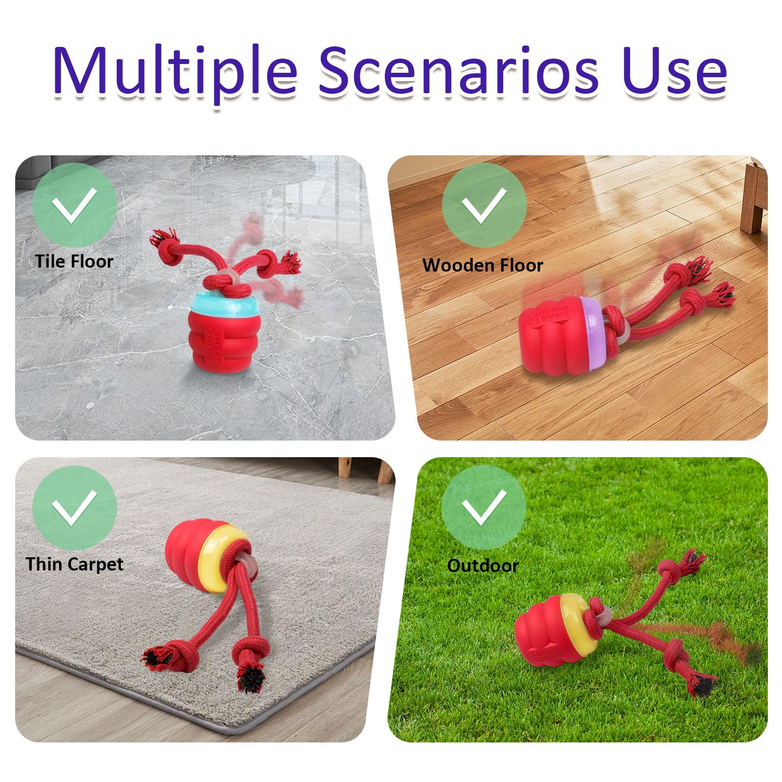 Giociv - Juguetes interactivos para perros con activación por movimiento, juguete para perros chirriantes, bola de malvada para entrenamiento diario (nuevo)