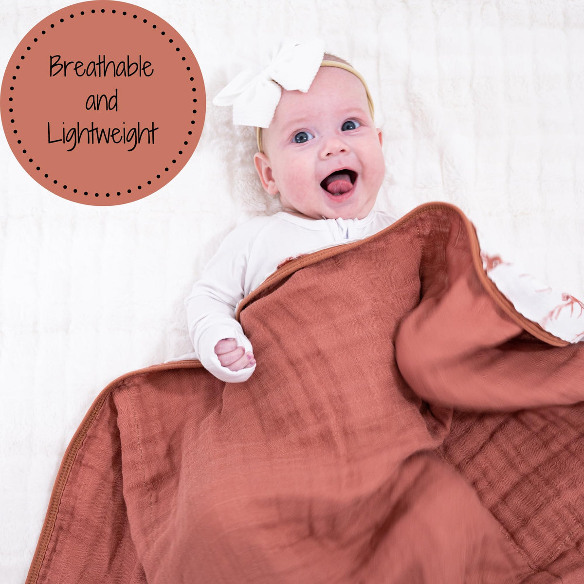 LollyBanks Manta para bebé, 100% algodón de muselina, 47 x 47 pulgadas, edredón para niños y niñas, manta de 6 capas suave y acogedora para recién nacidos, ropa de cama ligera para cuna de bebé