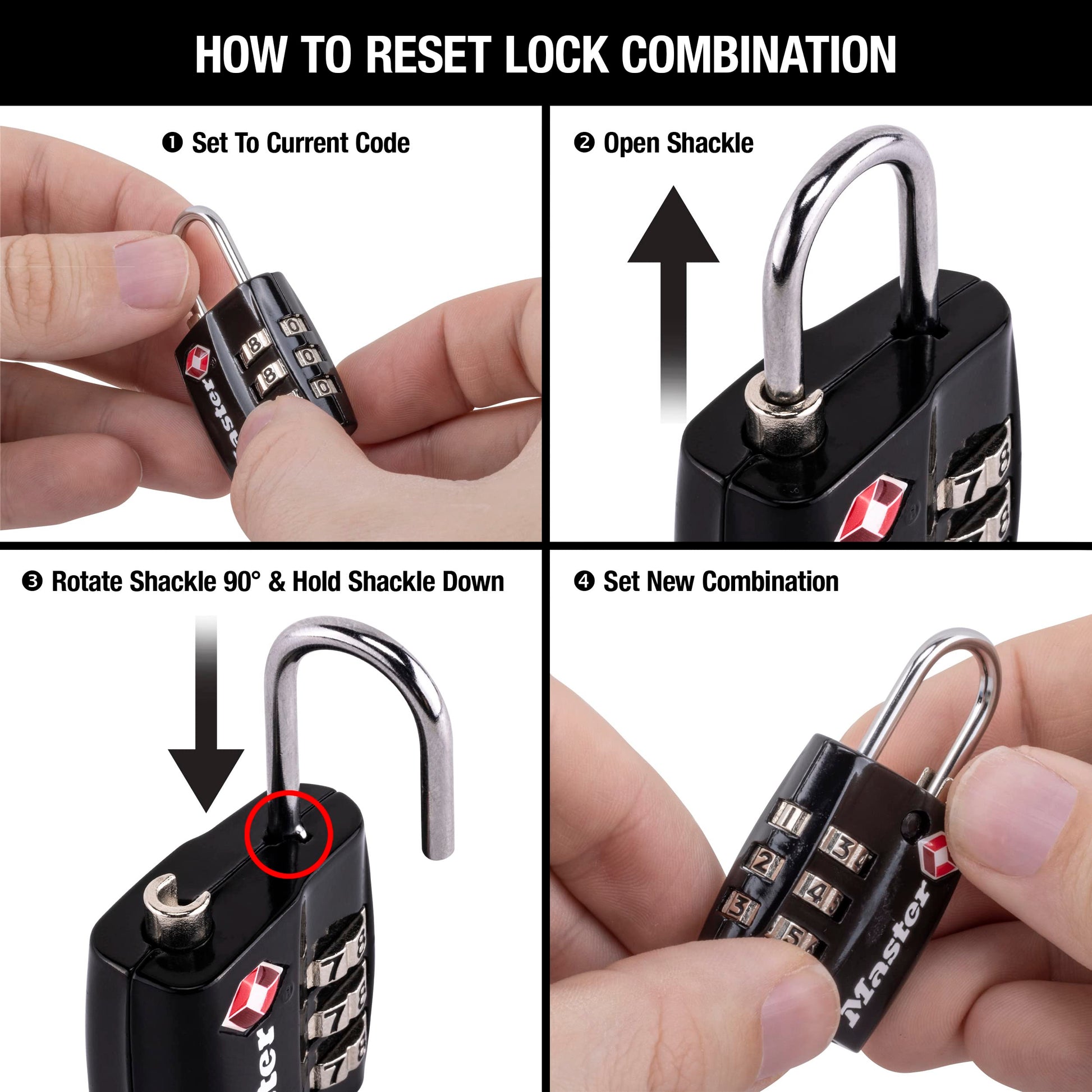 Candado para Equipaje Master Lock 30 mm Negro