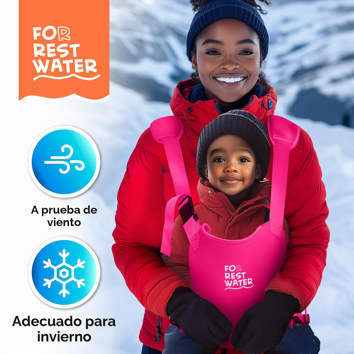 Portabebés para agua de descanso – Eslinga ergonómica de neopreno de alta calidad para diversión en agua y tierra cálida y segura (4-24 meses) – Arnés ajustable para bebés y niños pequeños (Pink)