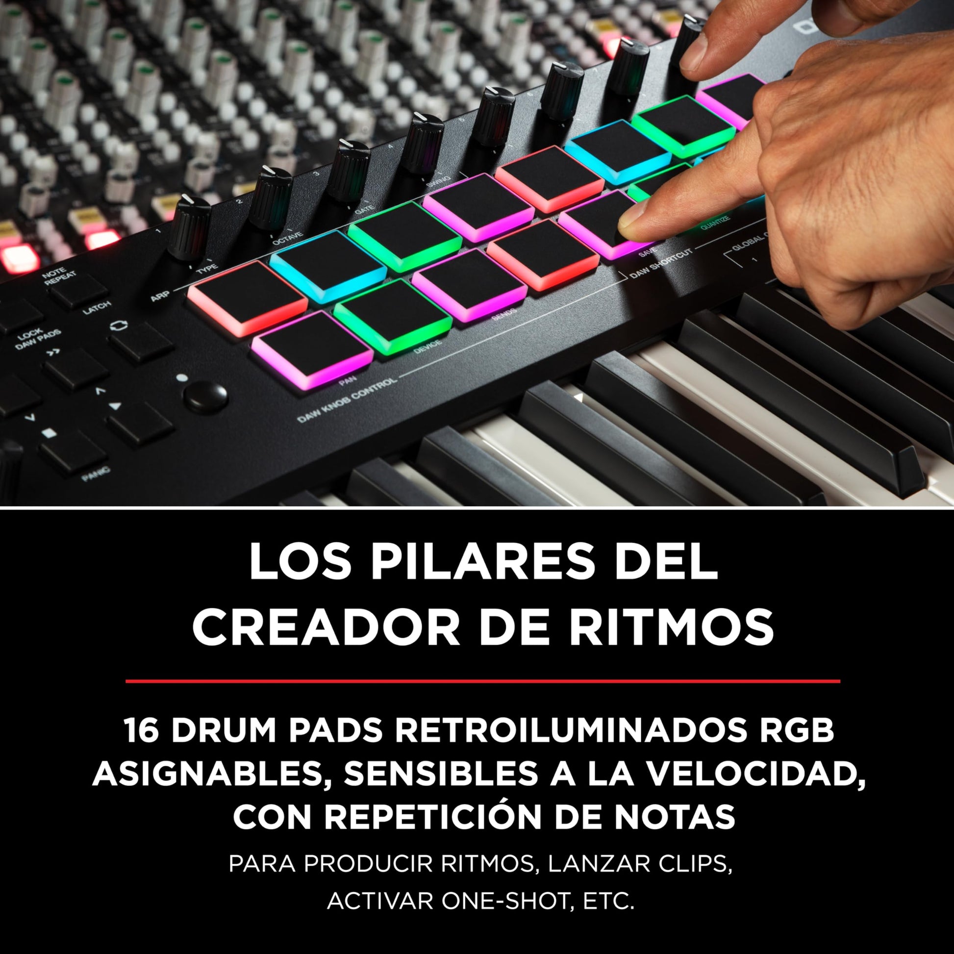 M-Audio Oxygen Pro 61 - Teclado controlador MIDI USB de 61 teclas con beat pads, knobs, botones y atenuadores asignables y pack de software