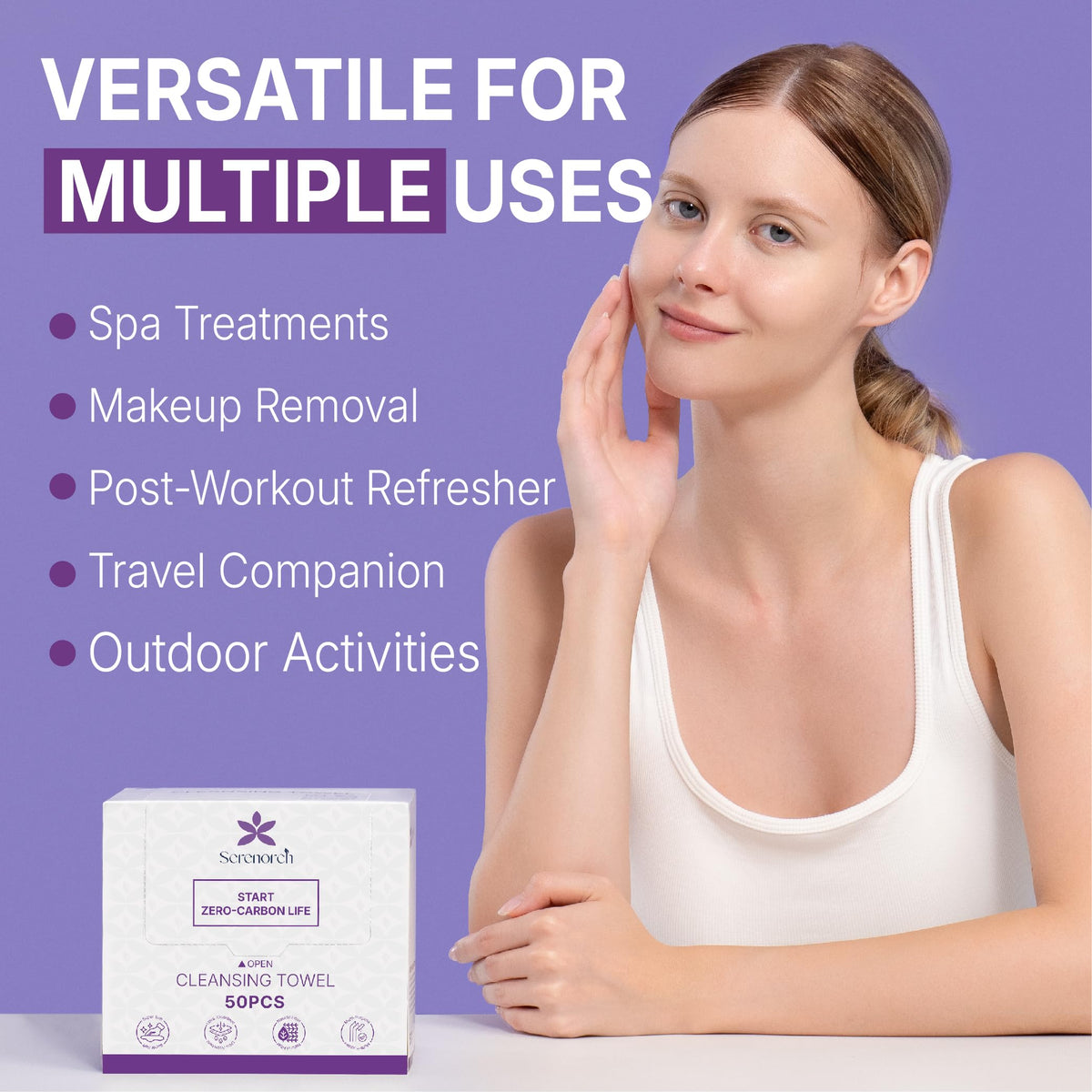 Serenorch Toallas faciales desechables, 10 x 12 pulgadas, toallitas secas para quitar maquillaje ultrasuave, 400 unidades