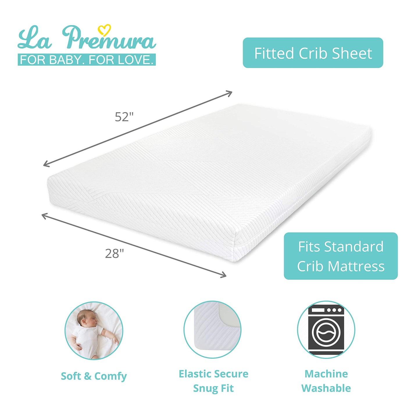 La Premura Sleeping Moon - Juego de ropa de cama para cuna de bebé, 3 piezas, tamaño estándar, color azul y gris