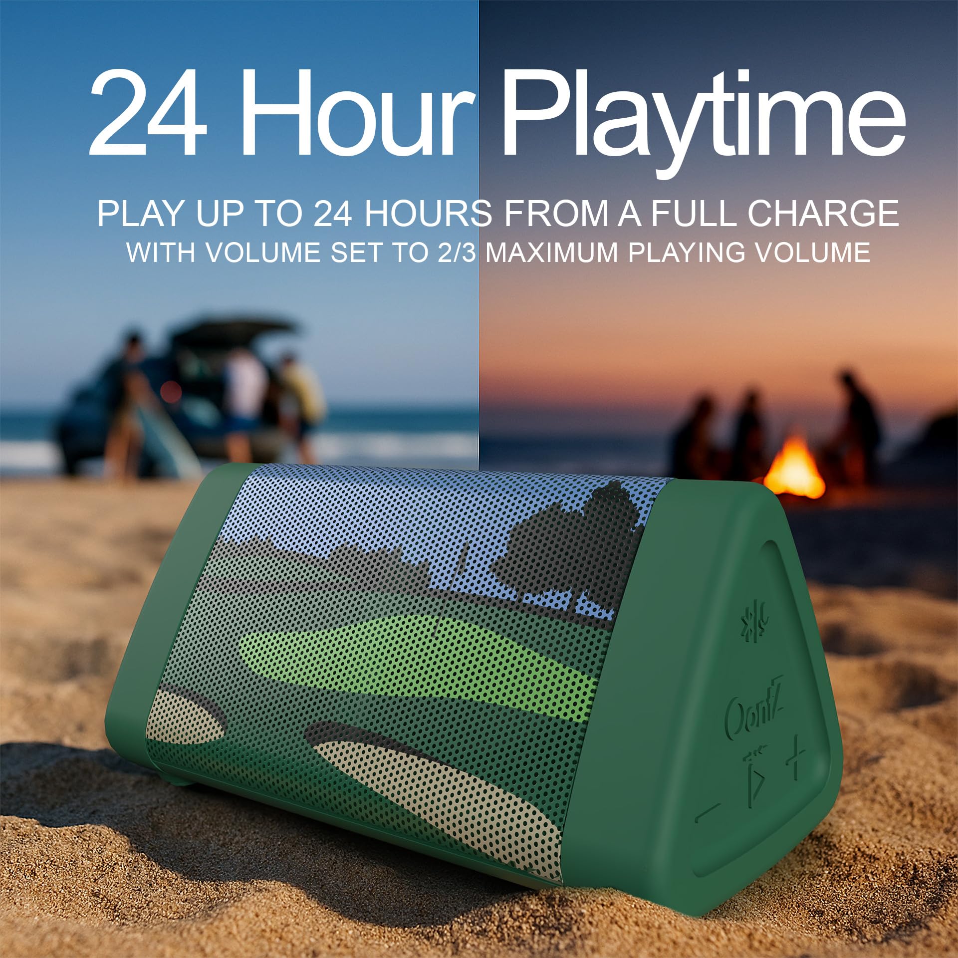 Oontz - Altavoz Bluetooth portátil de Golf con ángulo 3 Mejorado, Sonido de 5.0-10 W, batería de 14 Horas, Alcance inalámbrico de 100 pies, IPX5 Resistente al Agua, Altavoz pequeño económico para