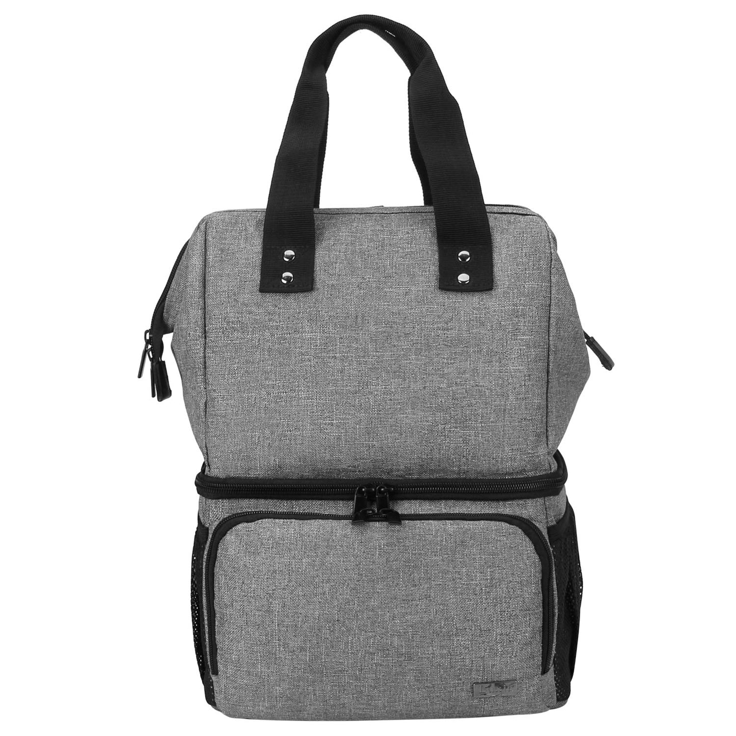 (Breast Pump Backpack, Gray) - Luxja Breast Pump Bag with 2 Compartments for Breast Pump and Cooler Bag, Breast Pumping Bag with 2 Options for Wearing (Fits Most Major Breast Pump), Grey