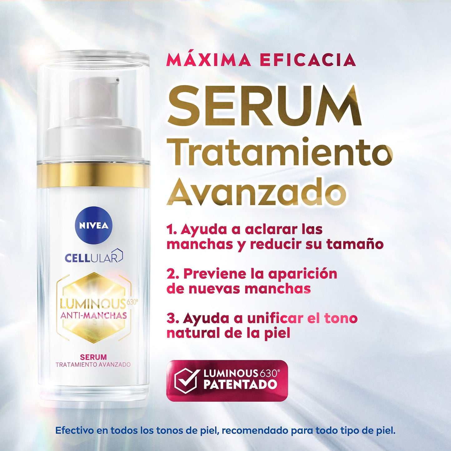 NIVEA Cellular Luminous630 Anti-Manchas Crema Reparadora de Noche Enriquecido Con Ácido Hialurónico + Cellular LUMINOUS630 Anti-manchas Suero Facial Aclarador de Piel Crema Facial
