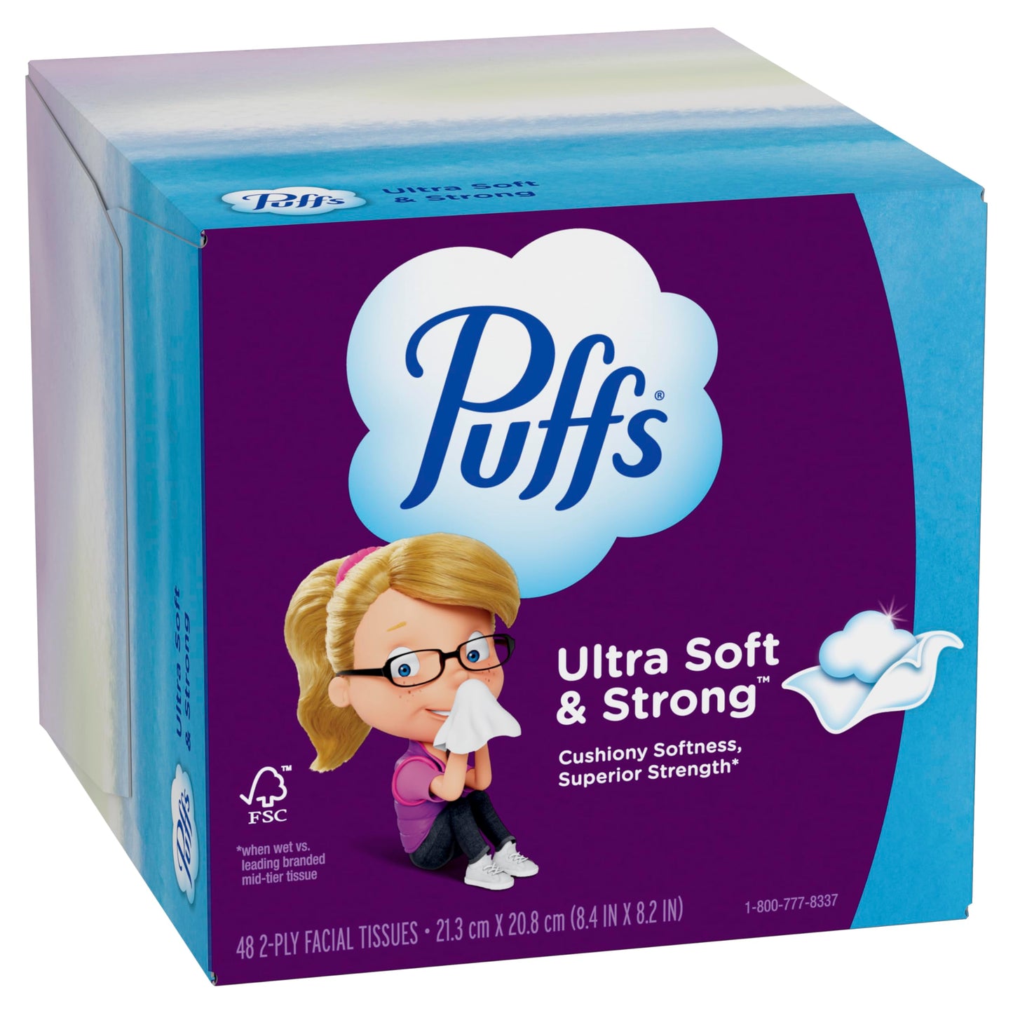 PUFFS Ultra suave tela facial no loción, blanco, 48 unidades