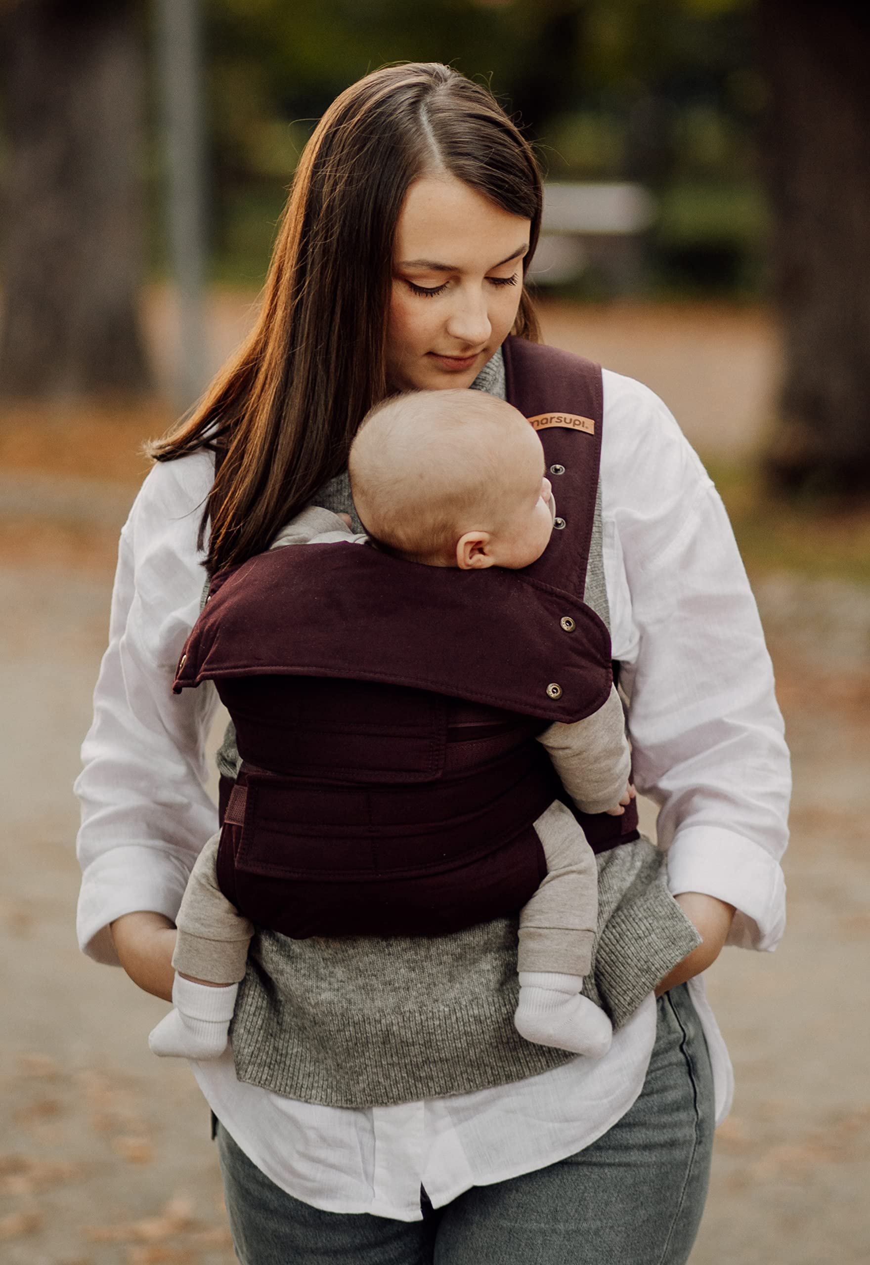 Portabebés Marsupi Classic Berry Ajustable con 2 Posiciones de Transporte Talla XL