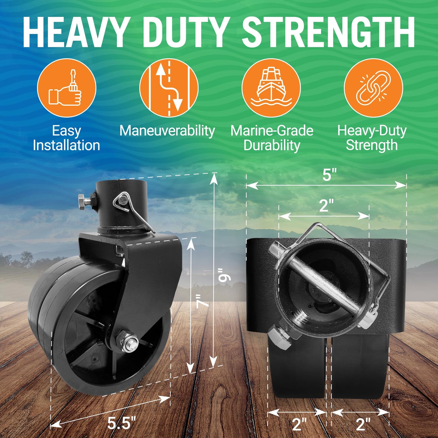 Rueda de repuesto para remolque, de repuesto para remolque, para remolque, accesorios de remolque y piezas de remolque, para barco, caravana, remolque y remolque de coche, capacidad de 2000 libras