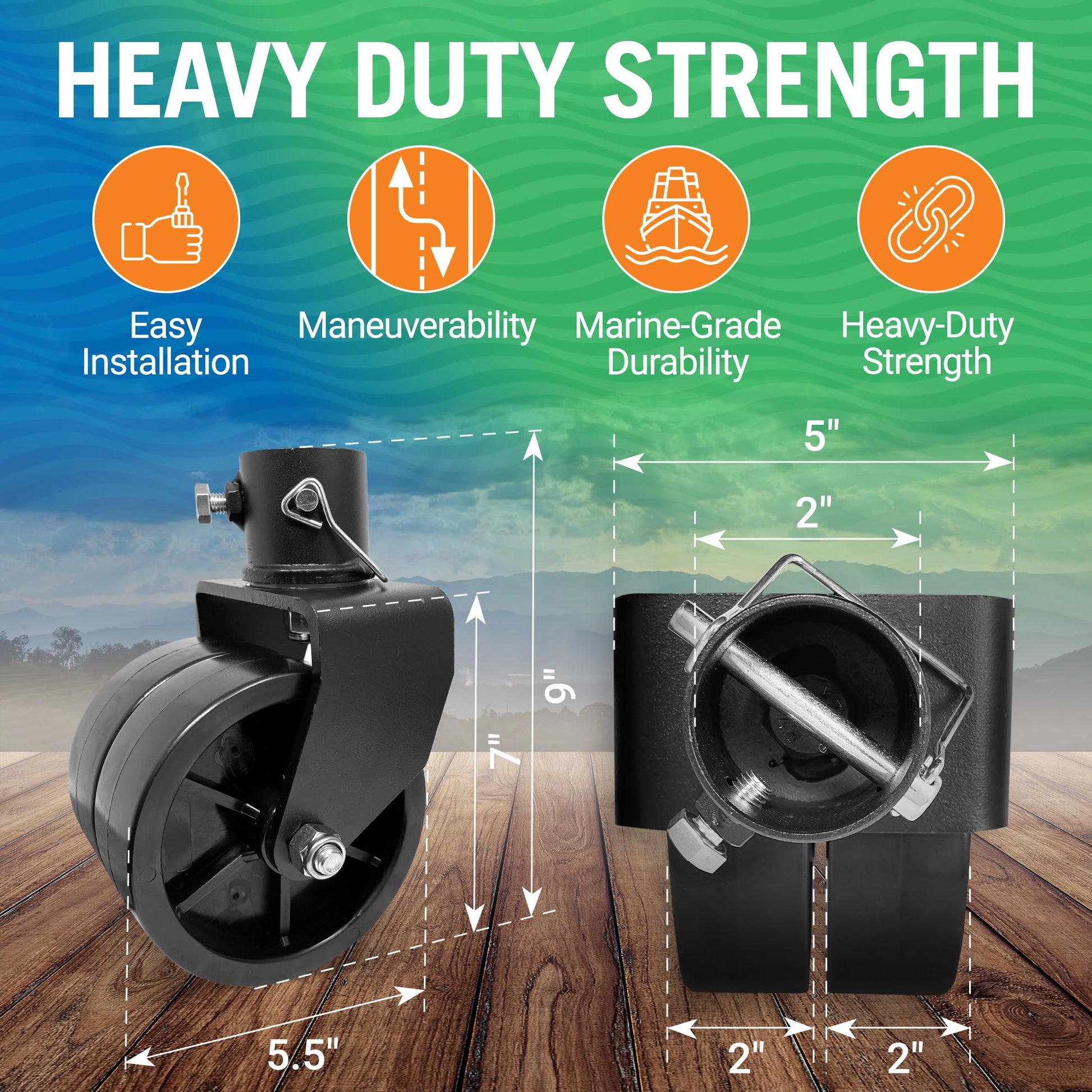 Rueda de repuesto para remolque, de repuesto para remolque, para remolque, accesorios de remolque y piezas de remolque, para barco, caravana, remolque y remolque de coche, capacidad de 2000 libras