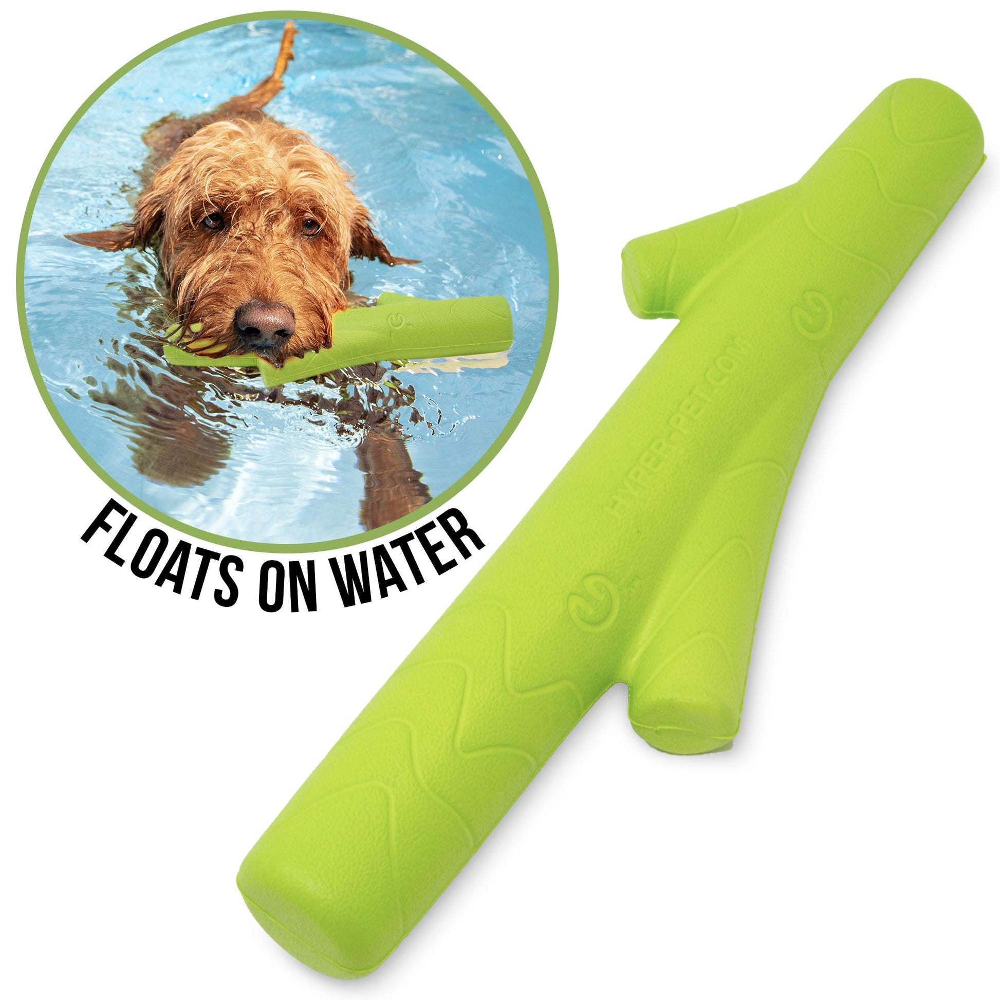 Hyper Pet Chewz juguetes para perros grandes (pelota de perro, hueso de perro y perro Stick perro masticar) [ligero, resistente espuma EVA juguete para perro es seguro en los dientes, fácil de limpiar, y flota en el agua para juego interactivo], verde, ta